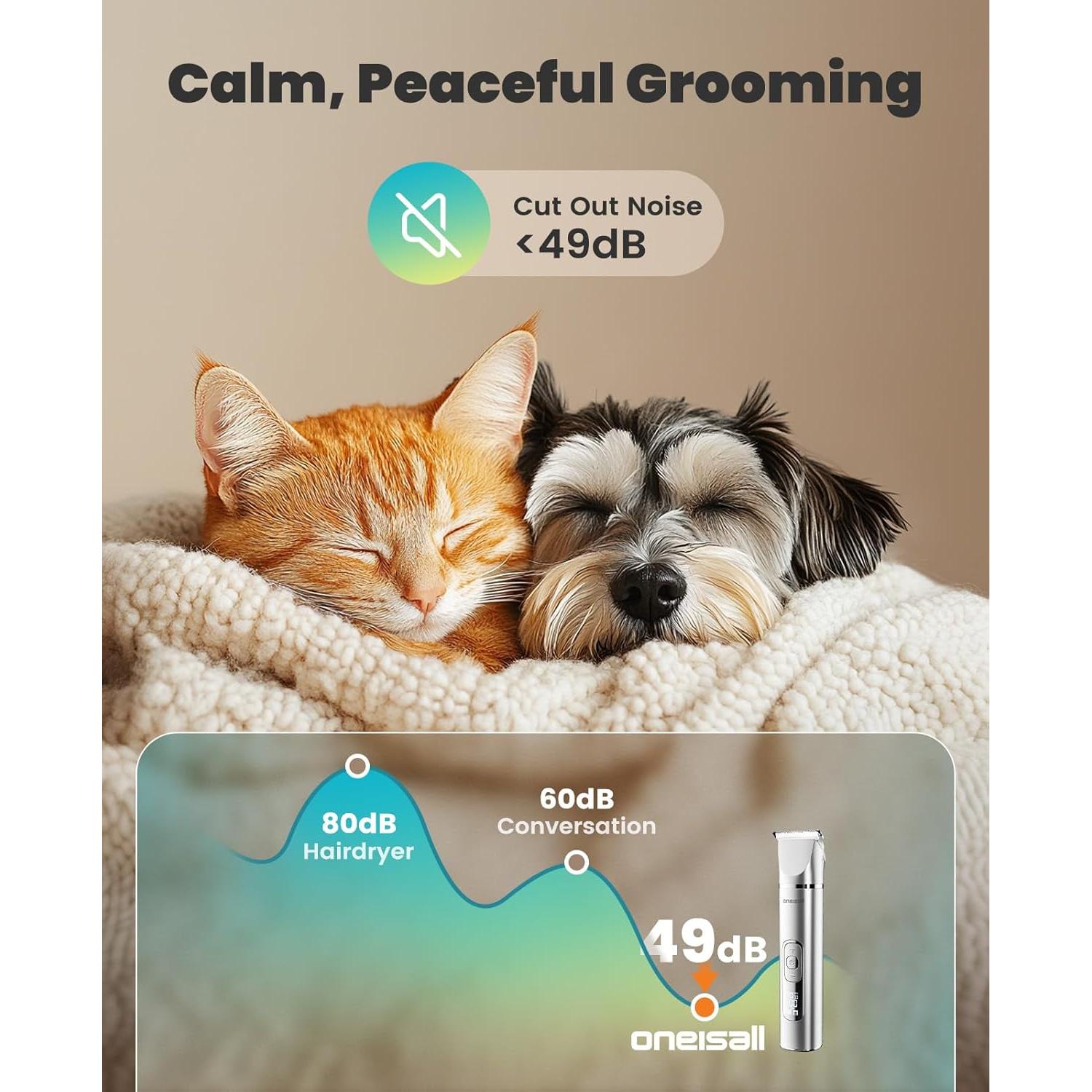 Kit de Aseo para Perros oneisall 4 en 1 Recargable IPX7