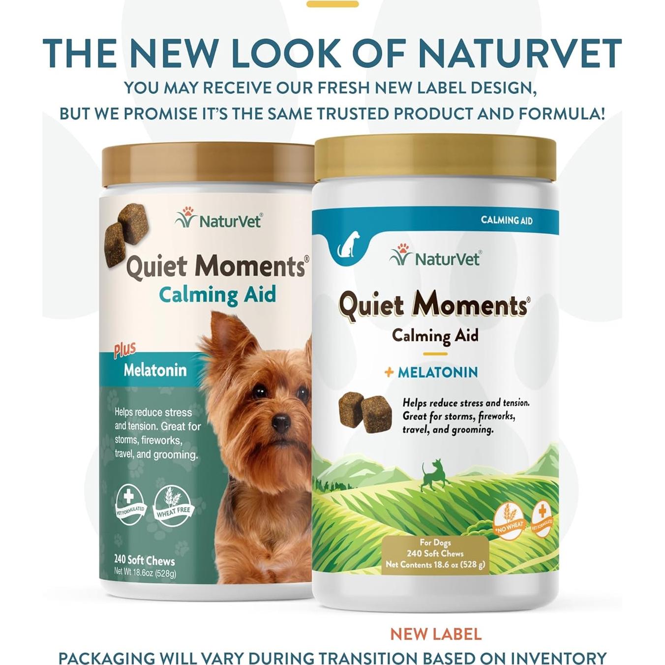 Suplemento Calmante NaturVet Quiet Moments 240 Masticables