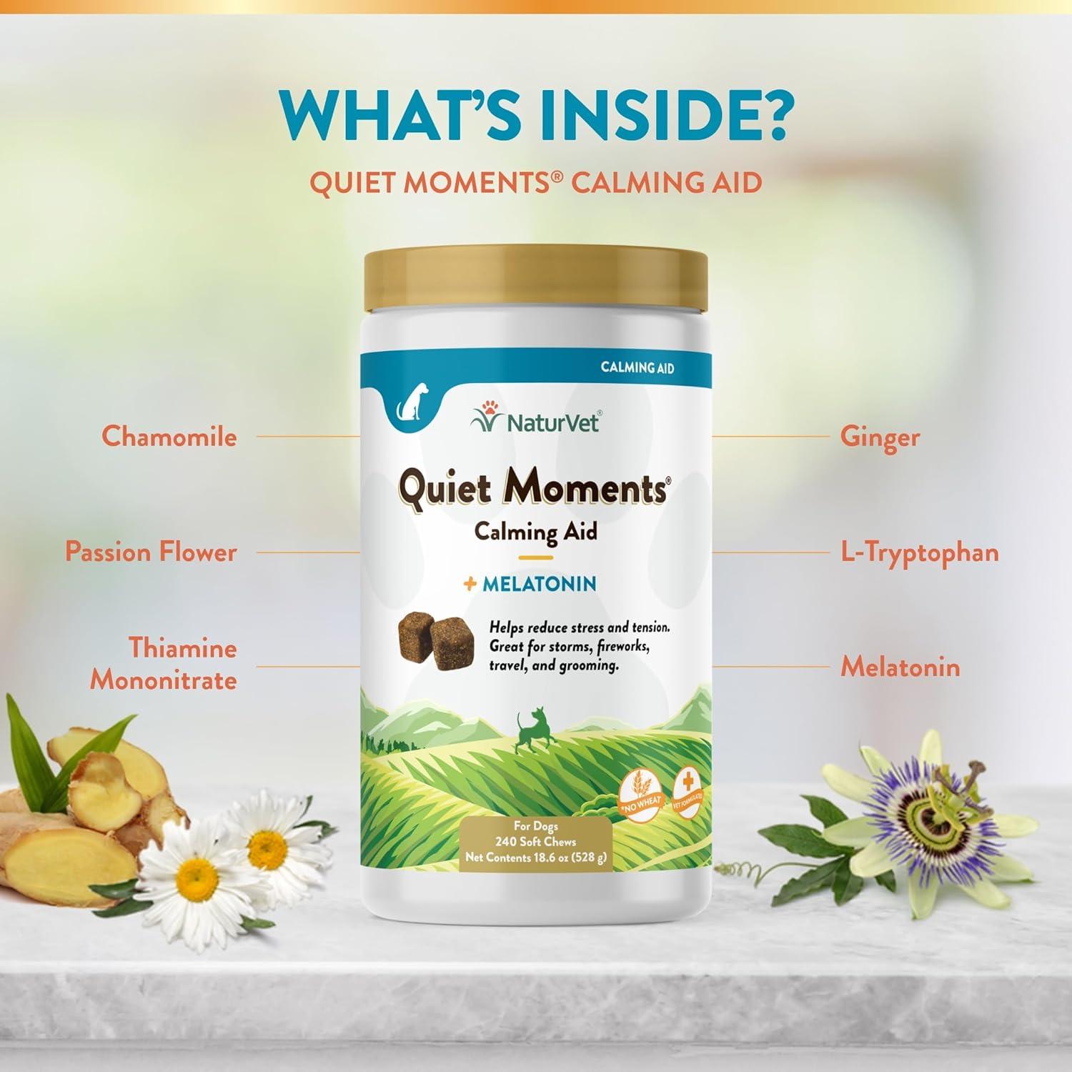 Suplemento Calmante NaturVet Quiet Moments 240 Masticables