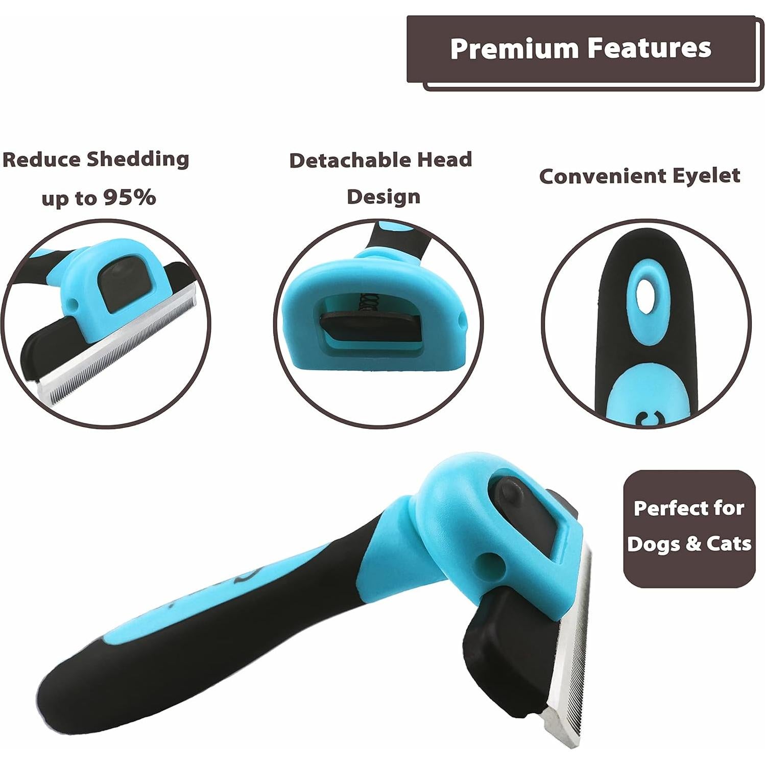 Cepillo Deshedding Gonicc PDT-1001 para Mascotas 18,5cm