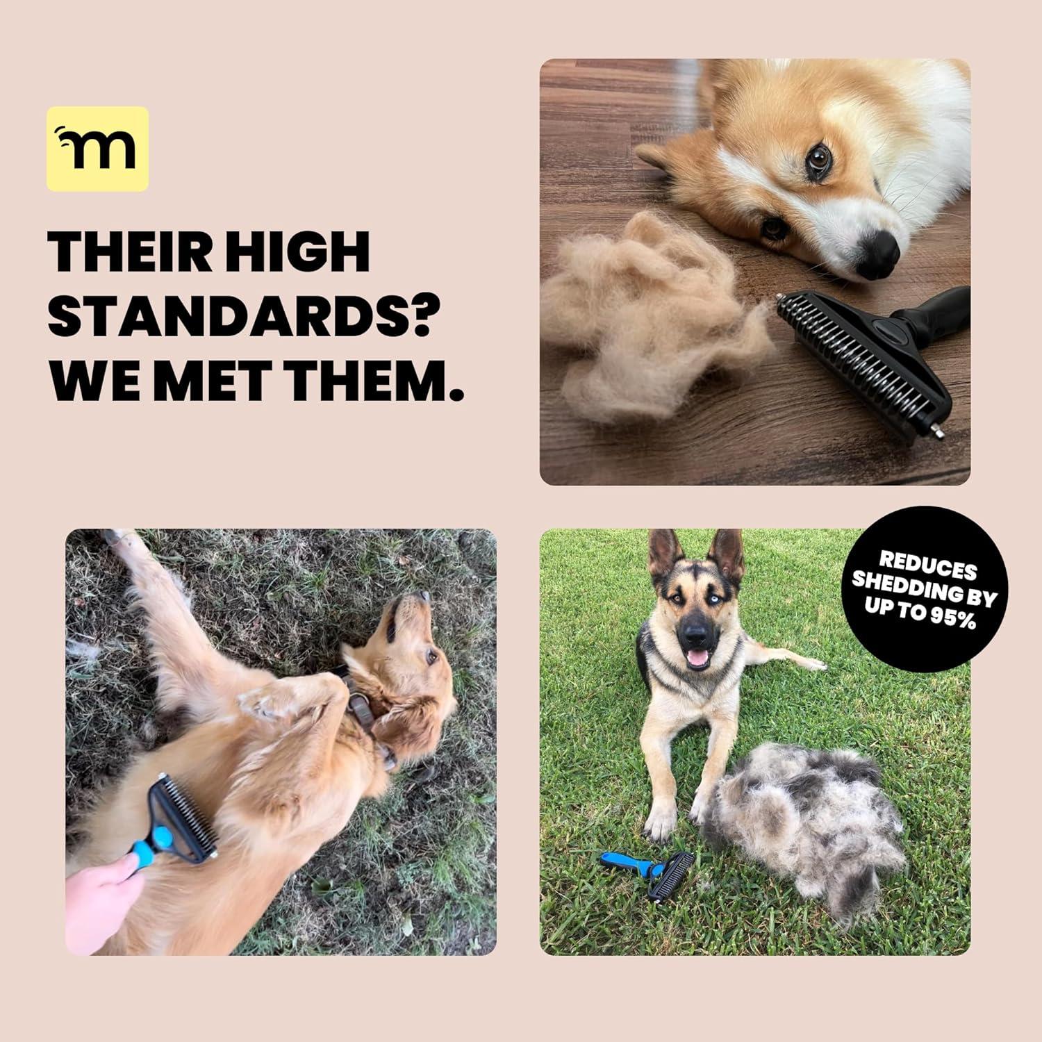 Cepillo para Perros MalsiPree 2 en 1 Deshedding Azul