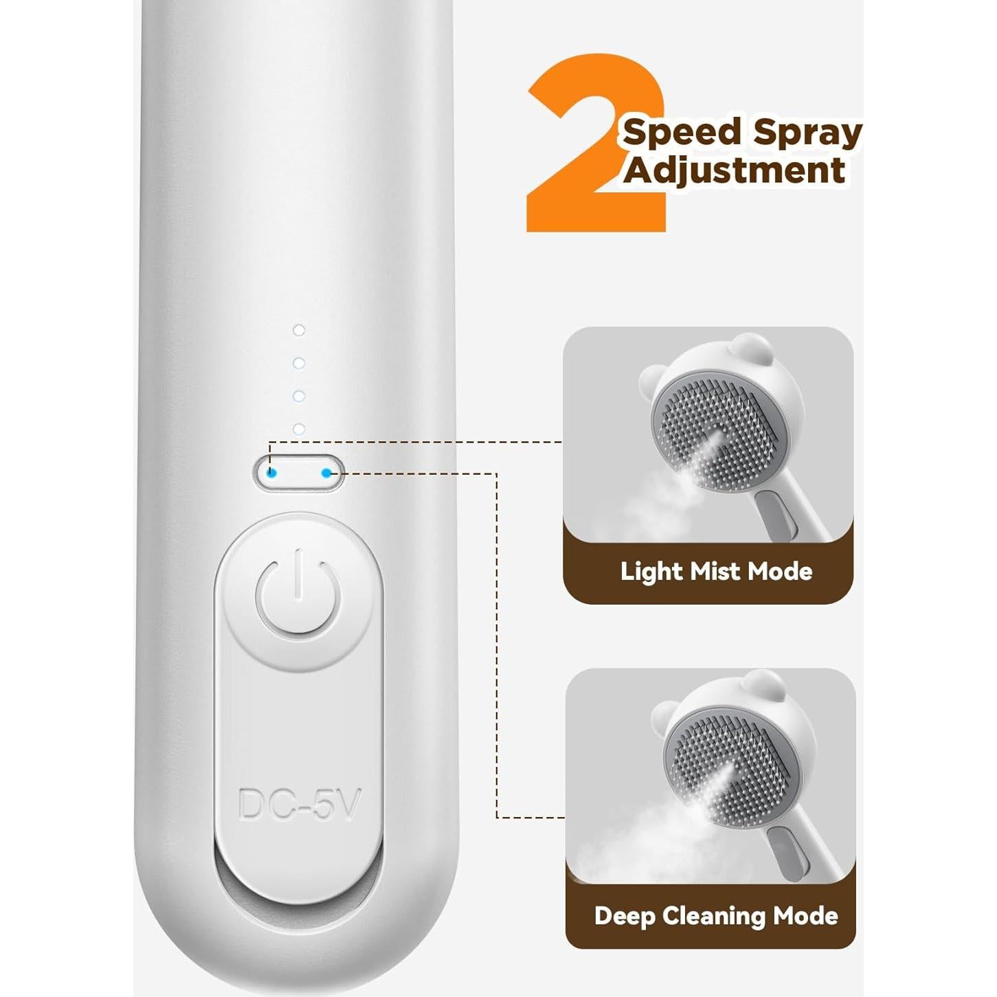 Cepillo de Vapor para Gatos USB 3-en-1 Antiestático