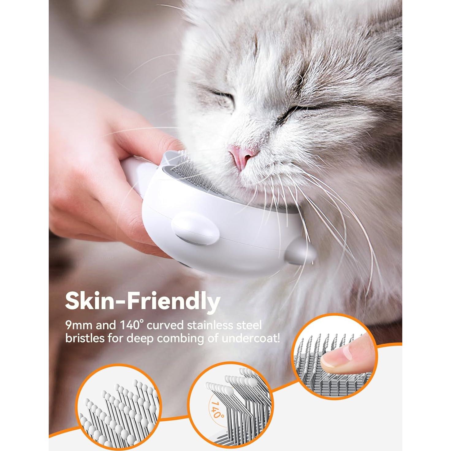 Cepillo de Vapor para Gatos USB 3-en-1 Antiestático