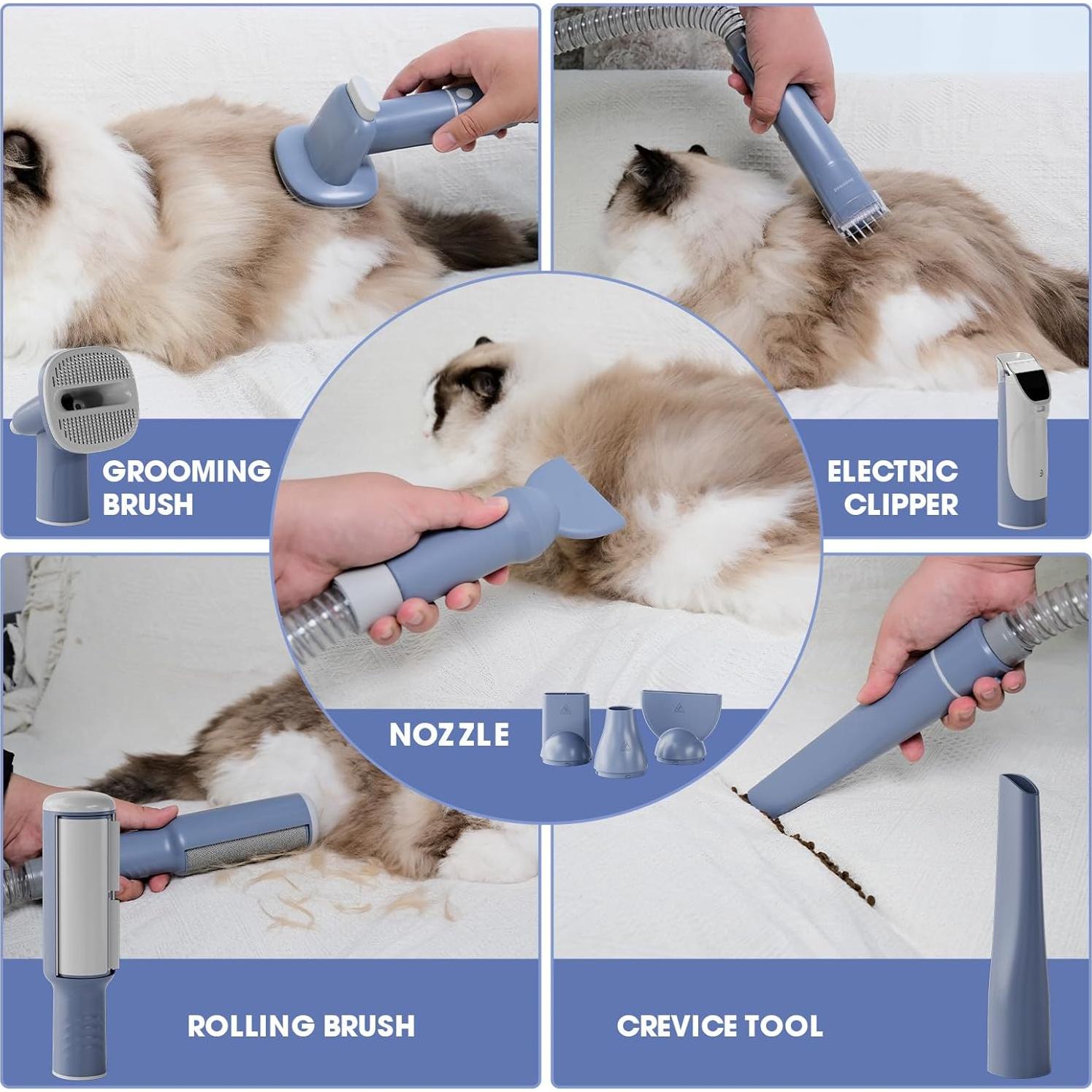 Kit de Aseo para Perros Geoorood GD1-G 7 en 1 Azul Gris