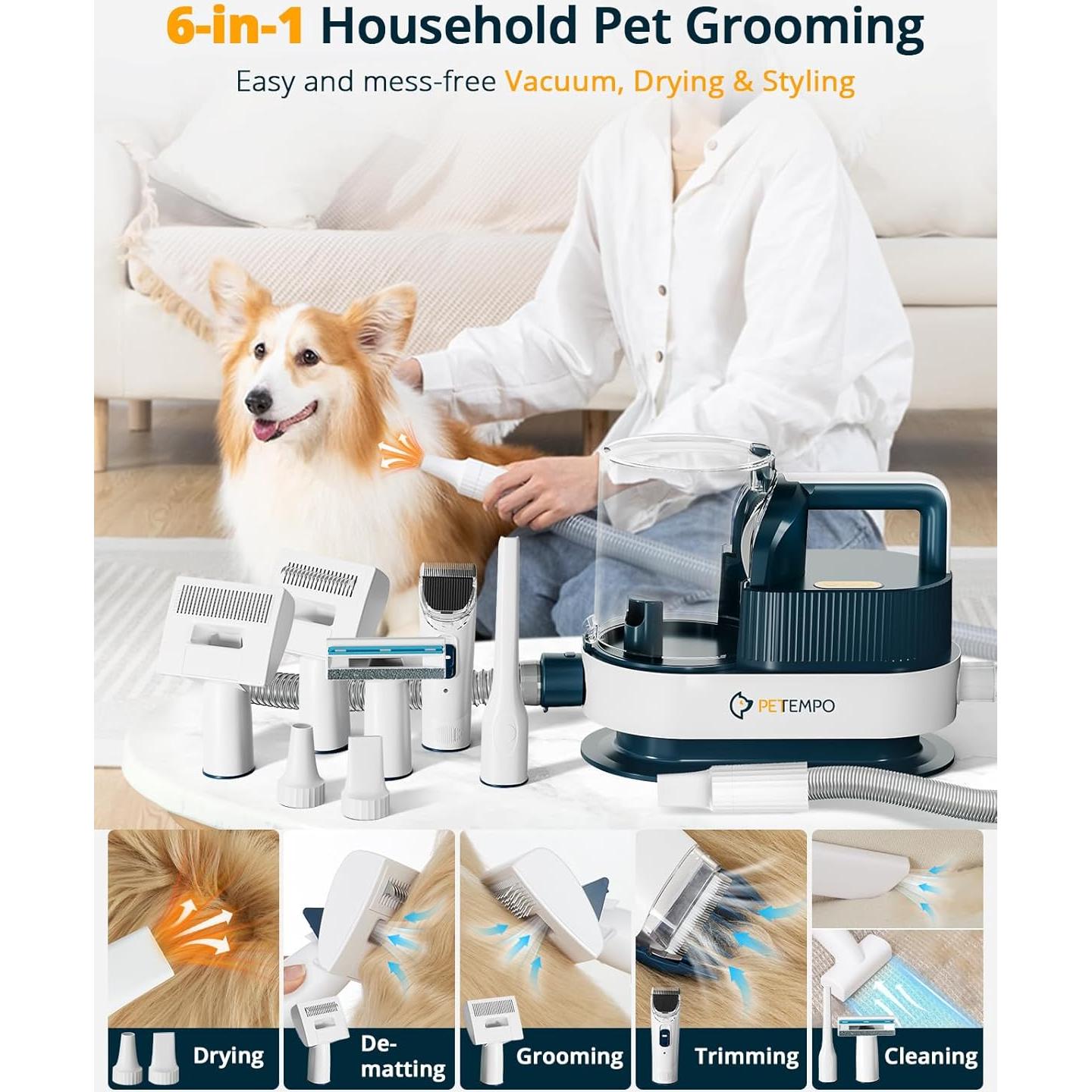 Aspiradora y Secador de Perros PETEMPO 2.5L 10 en 1