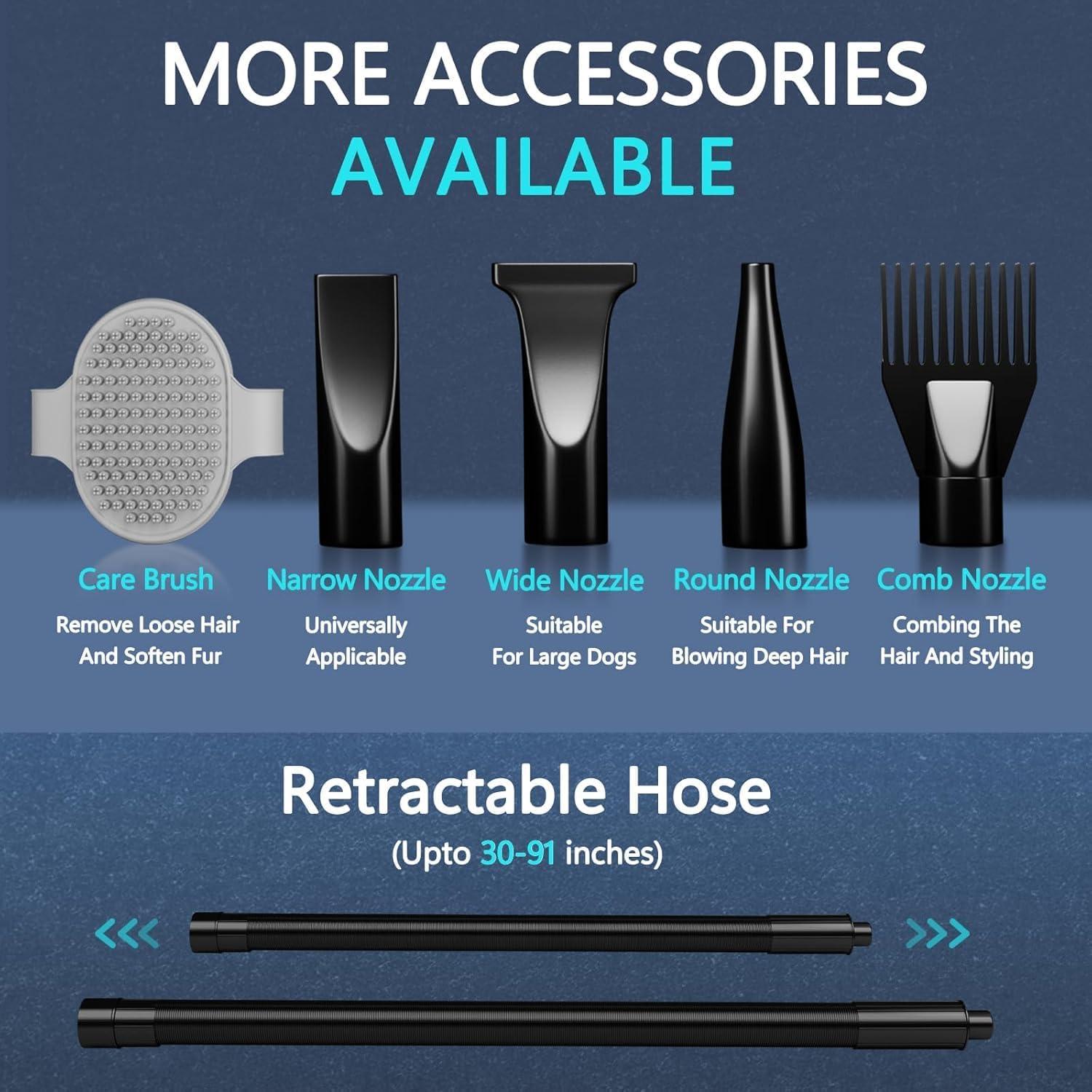 Secador de Pelo Profesional para Perros Blanlody 3800W Azul