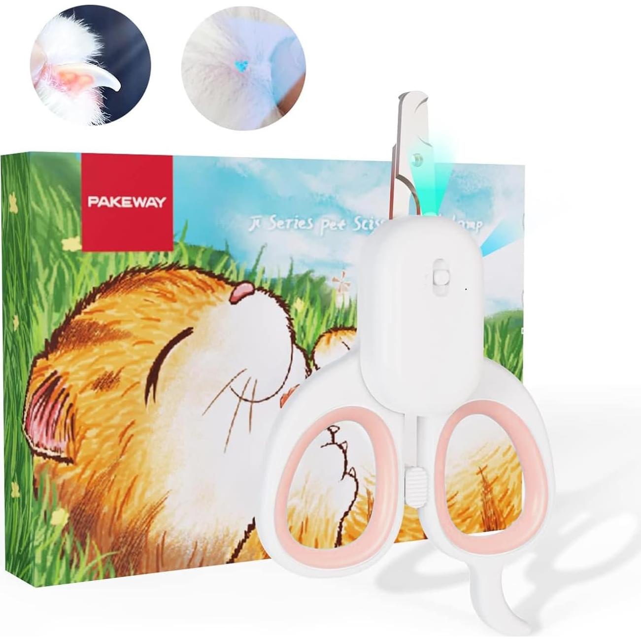 Cortador de Uñas para Mascotas PAKEWAY con Luz LED UV