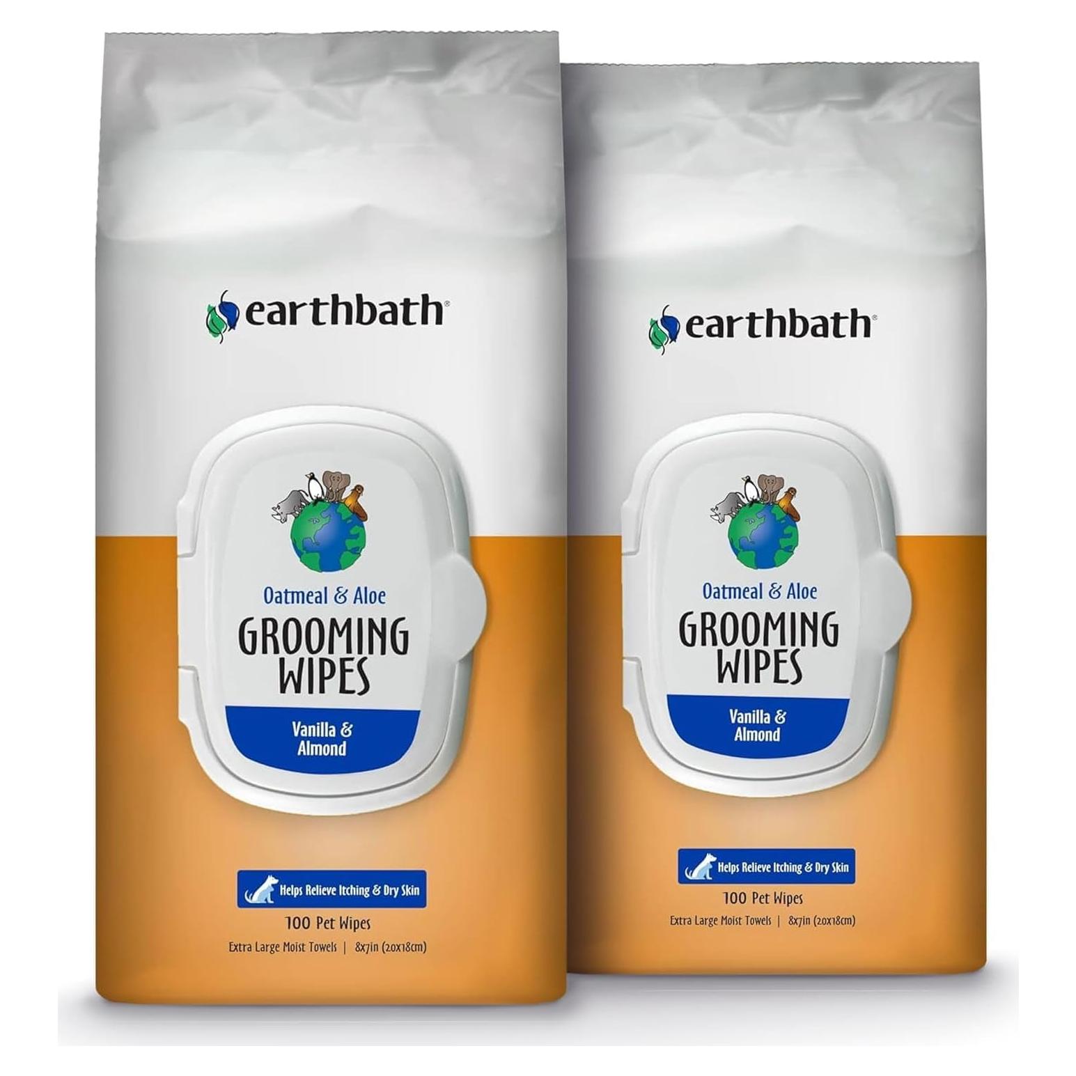 Toallitas para Mascotas earthbath 100 Contenido Vainilla y Almendra