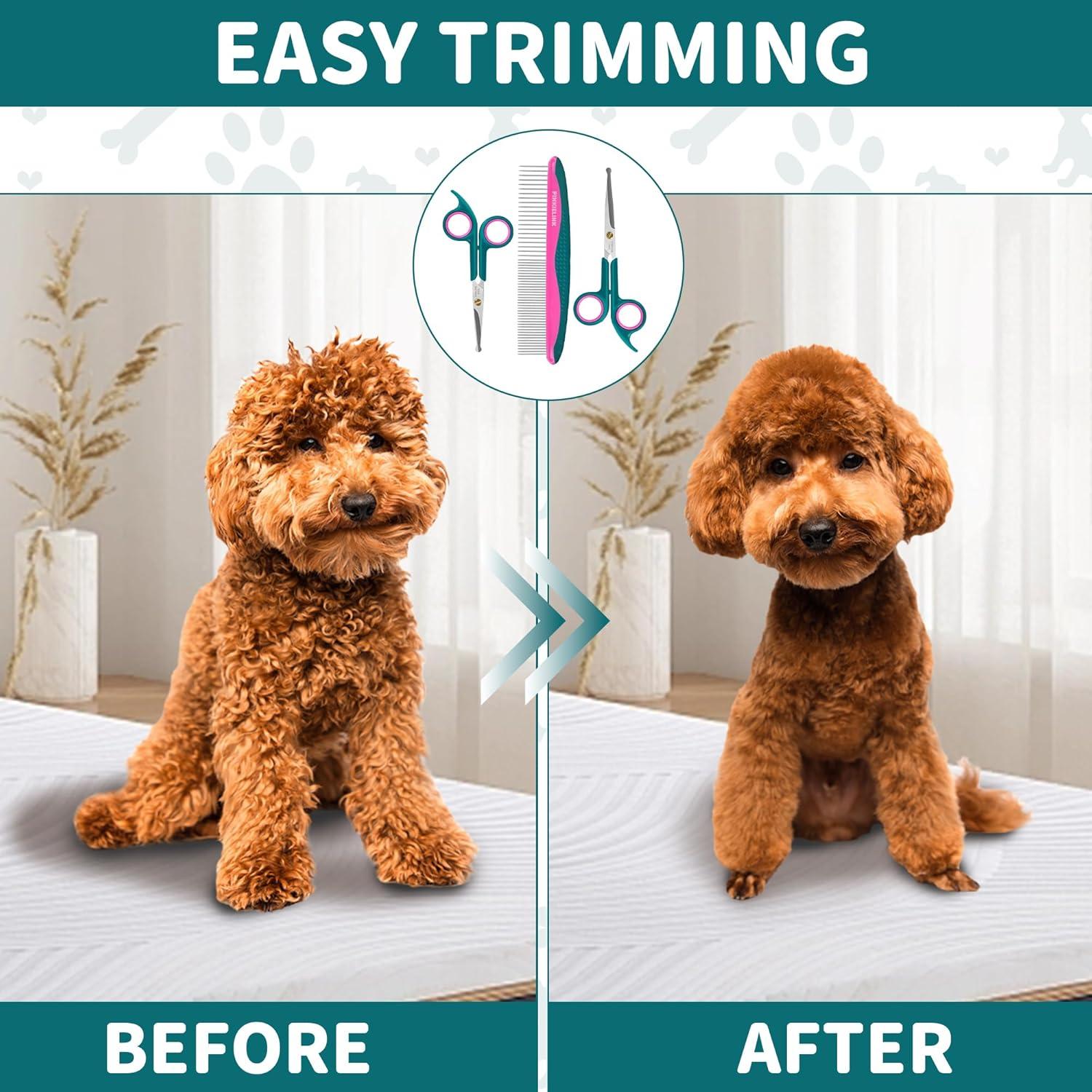 Kit de Tijeras Acicalamiento Mascotas PINKIELINK 3 Piezas