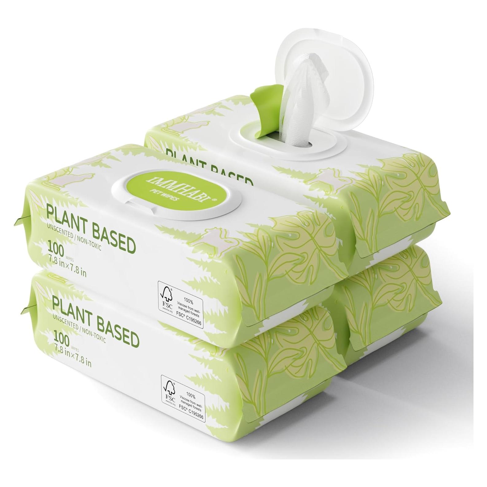 400 Toallitas Ecológicas para Perros IMMHABI Sin Fragancia