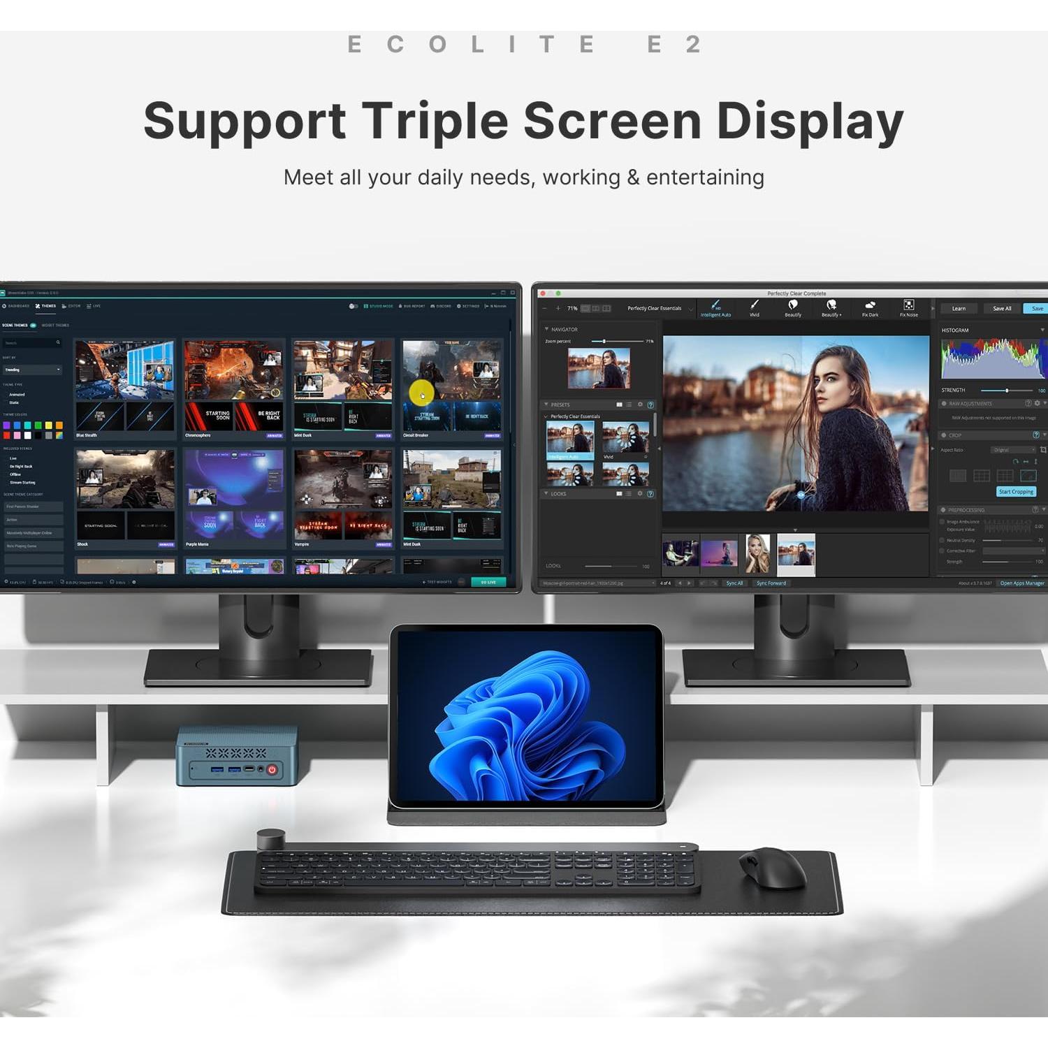 Mini PC BOSGAME E2 Ryzen 5 16GB RAM 512GB SSD Doble HDMI