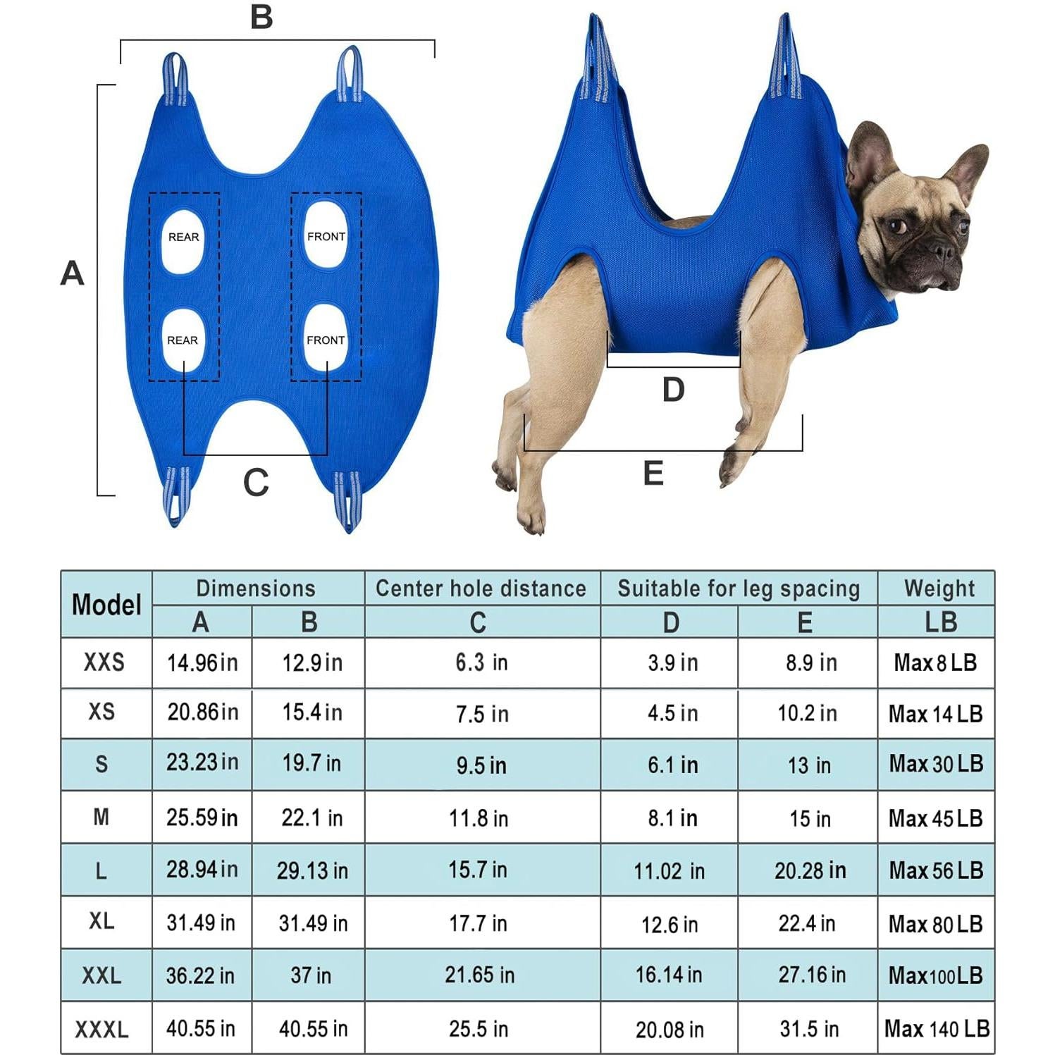 Arnés de hamaca Kkiimatt para mascotas XXS azul 10 en 1