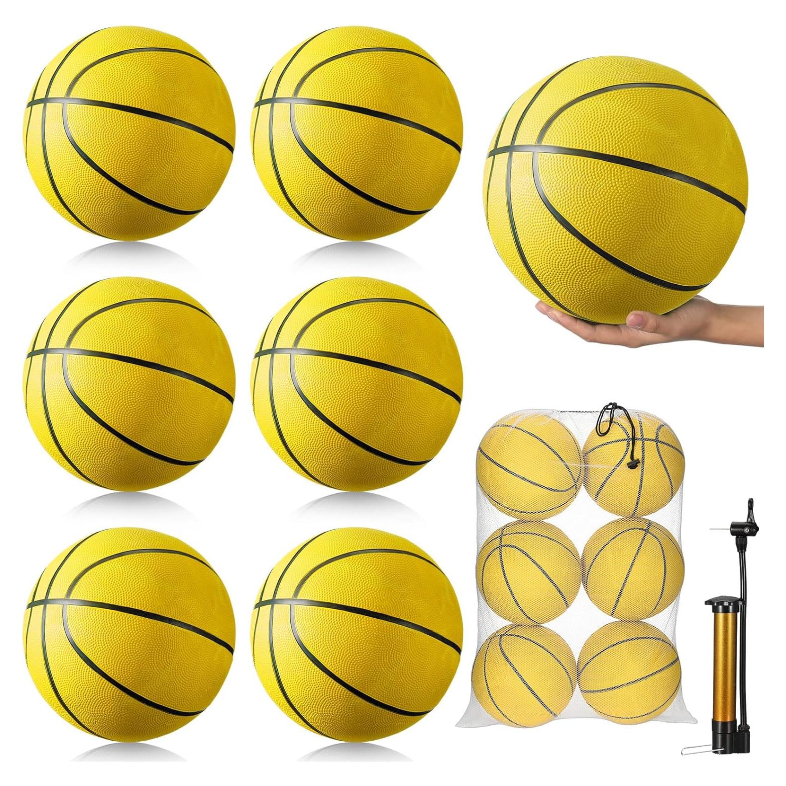 Leyndo 6 Balones de Baloncesto Tamaño 7 Goma Amarillo