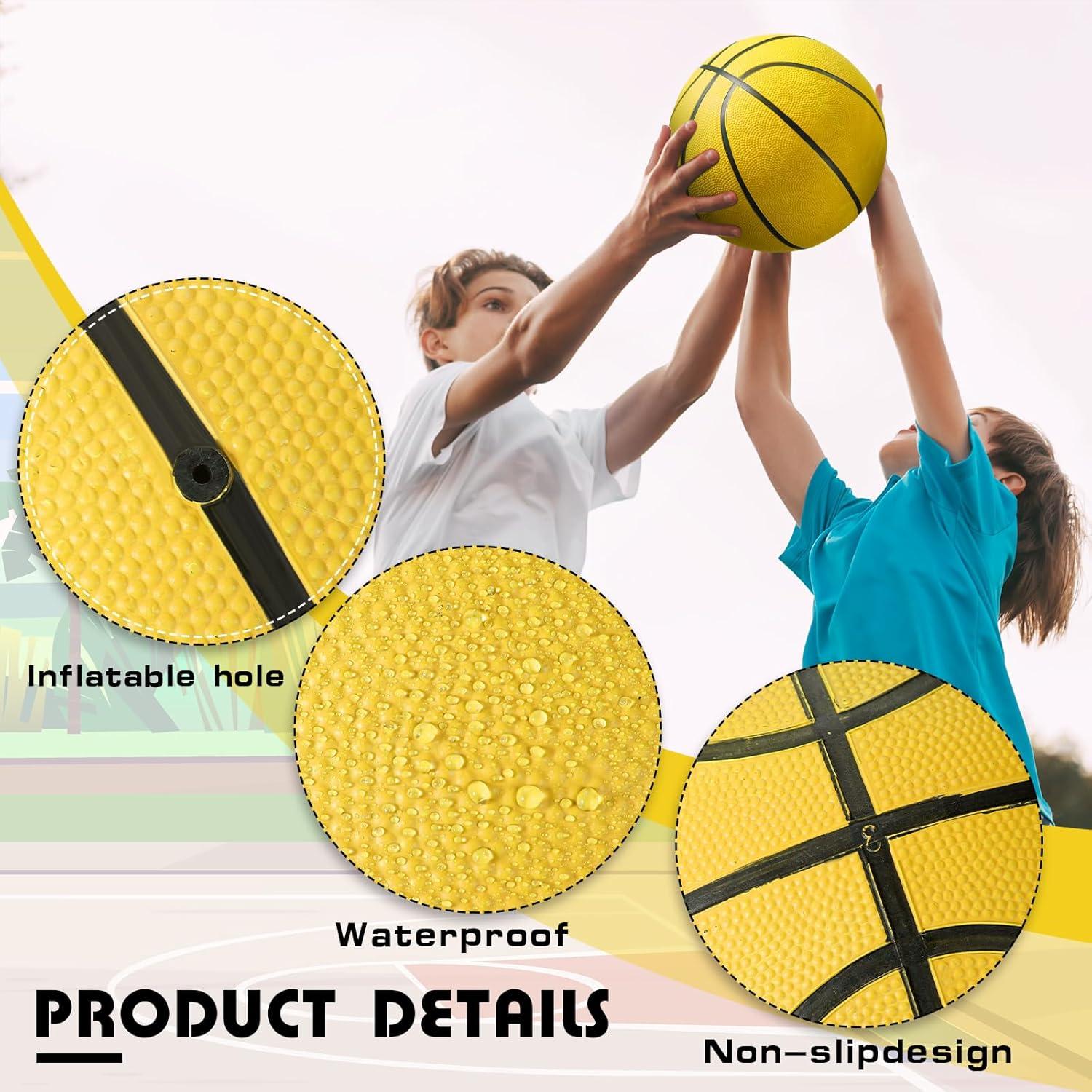 Leyndo 6 Balones de Baloncesto Tamaño 7 Goma Amarillo