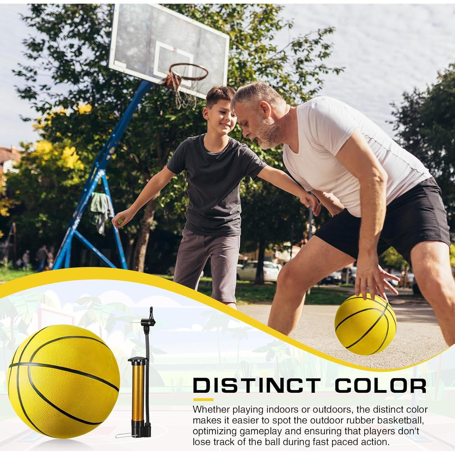 Leyndo 6 Balones de Baloncesto Tamaño 7 Goma Amarillo