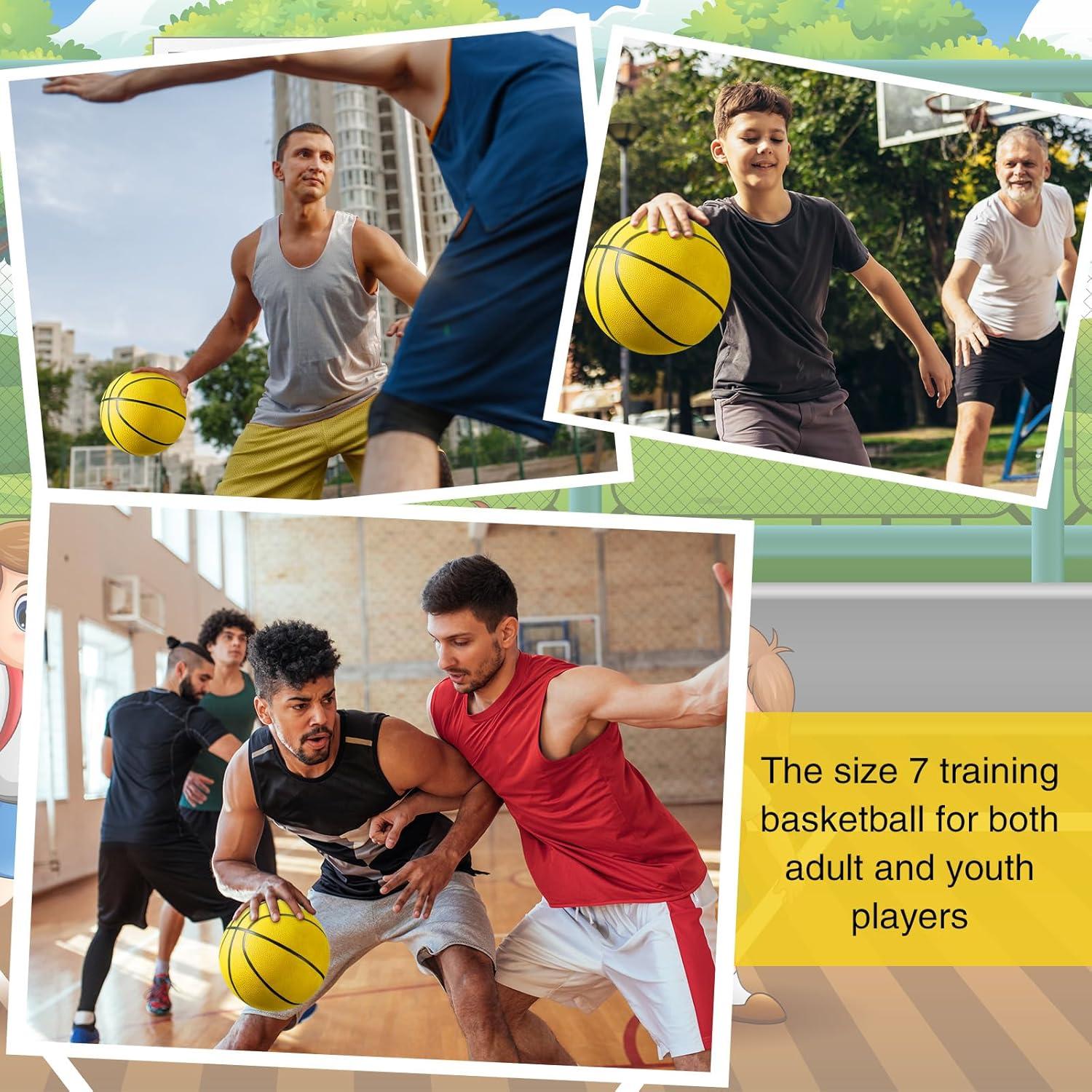 Leyndo 6 Balones de Baloncesto Tamaño 7 Goma Amarillo