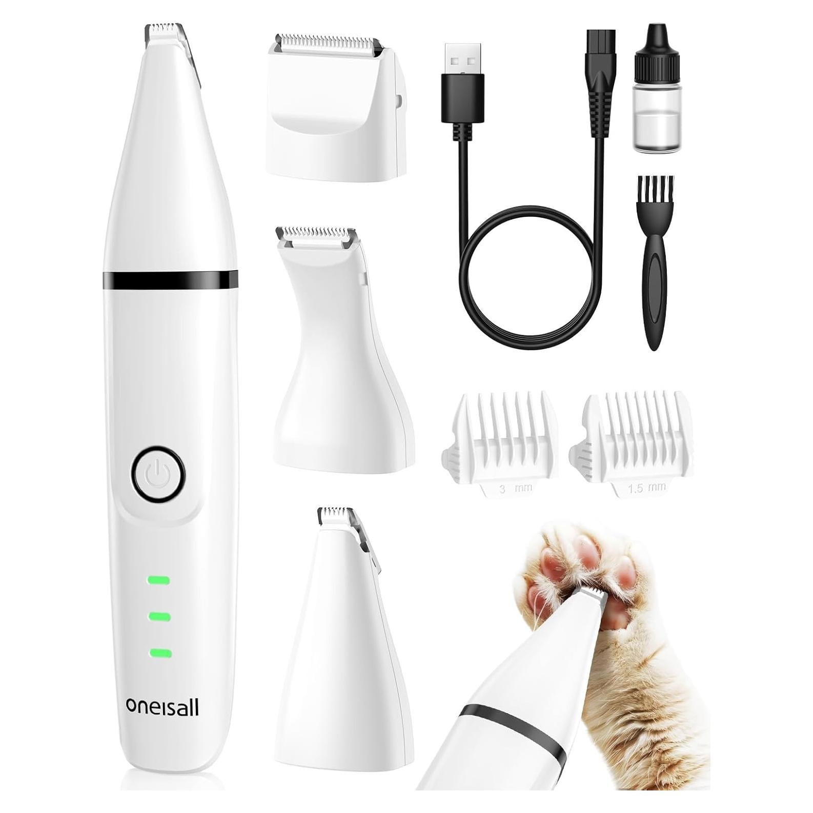Kit de Aseo para Gatos Oneisall 3 en 1 Cortadora Silenciosa