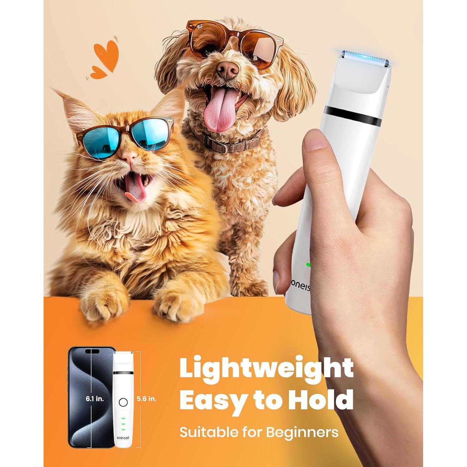 Kit de Aseo para Gatos Oneisall 3 en 1 Cortadora Silenciosa
