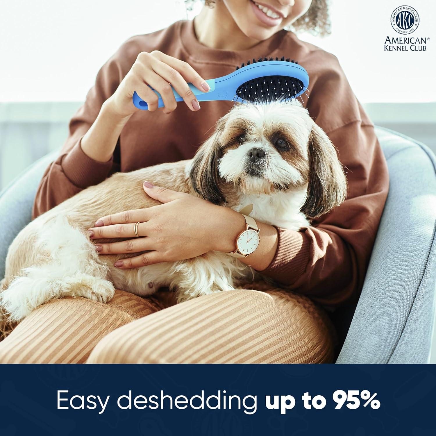 Cepillo 2-en-1 AKC para Perros y Gatos - Deshedding y Desenredar