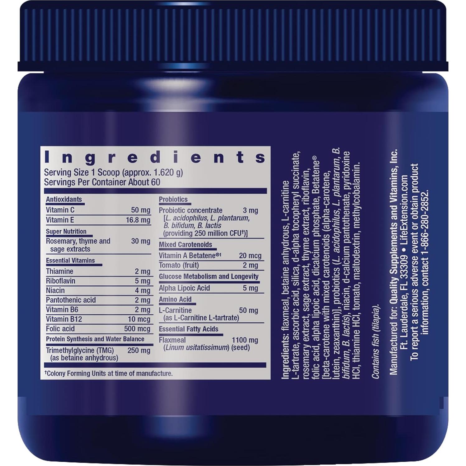 Mezcla Vitaminas y Suplementos para Perros Life Extension 60 porciones