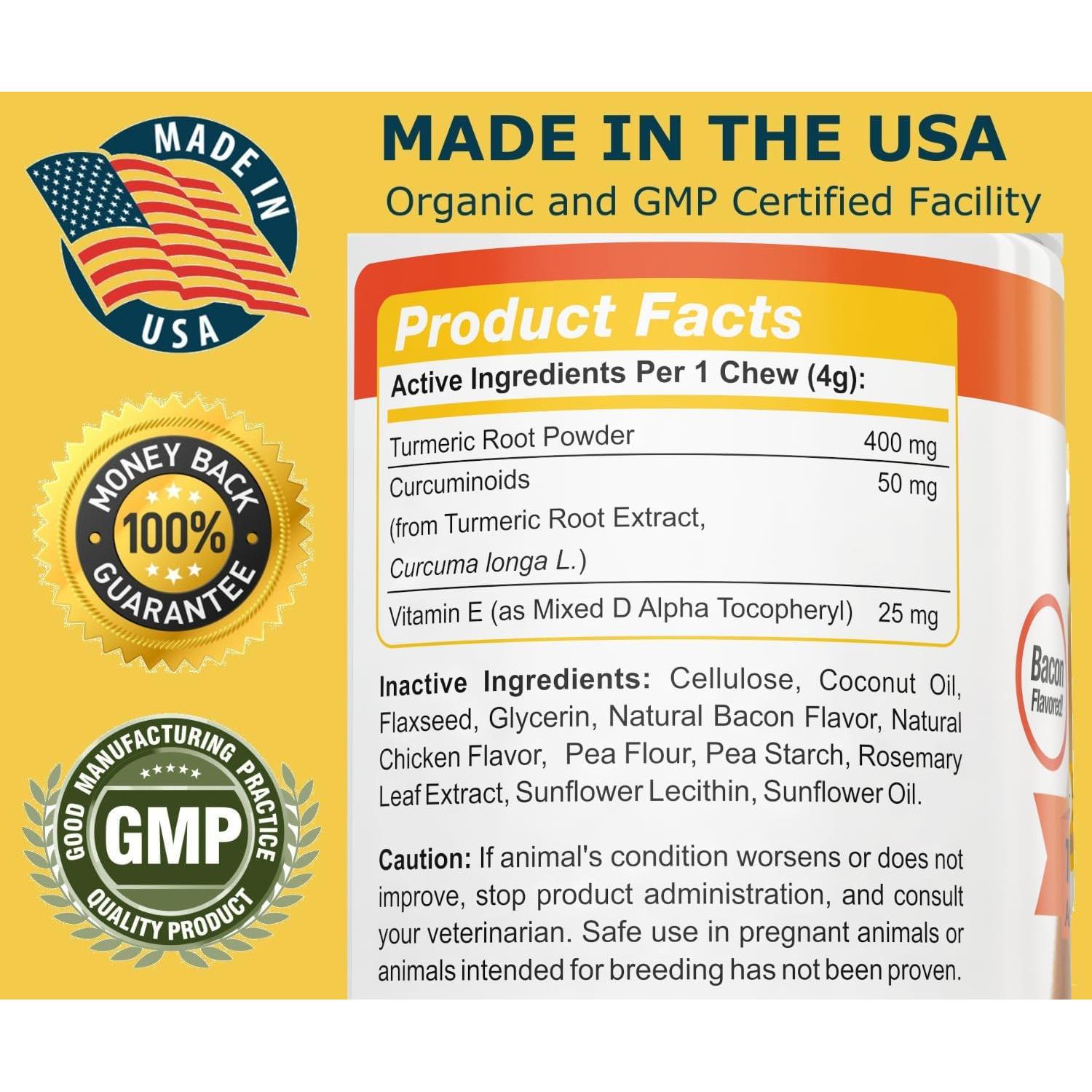 Cápsulas de Cúrcuma para Perros Amazing Nutritionals 90 Unidades