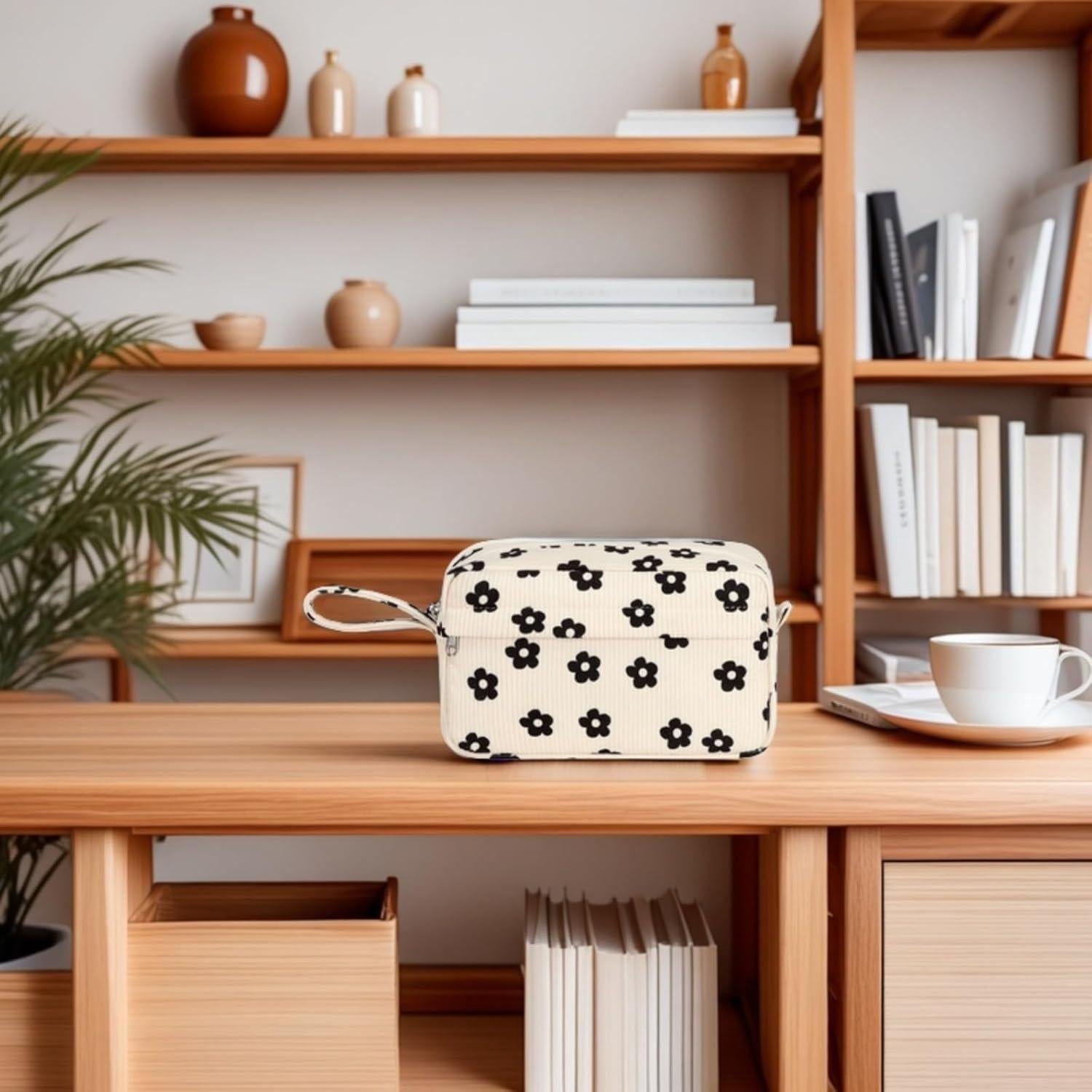 Estuche de Lápices Bluboon Floral Negro 95 Gran Capacidad