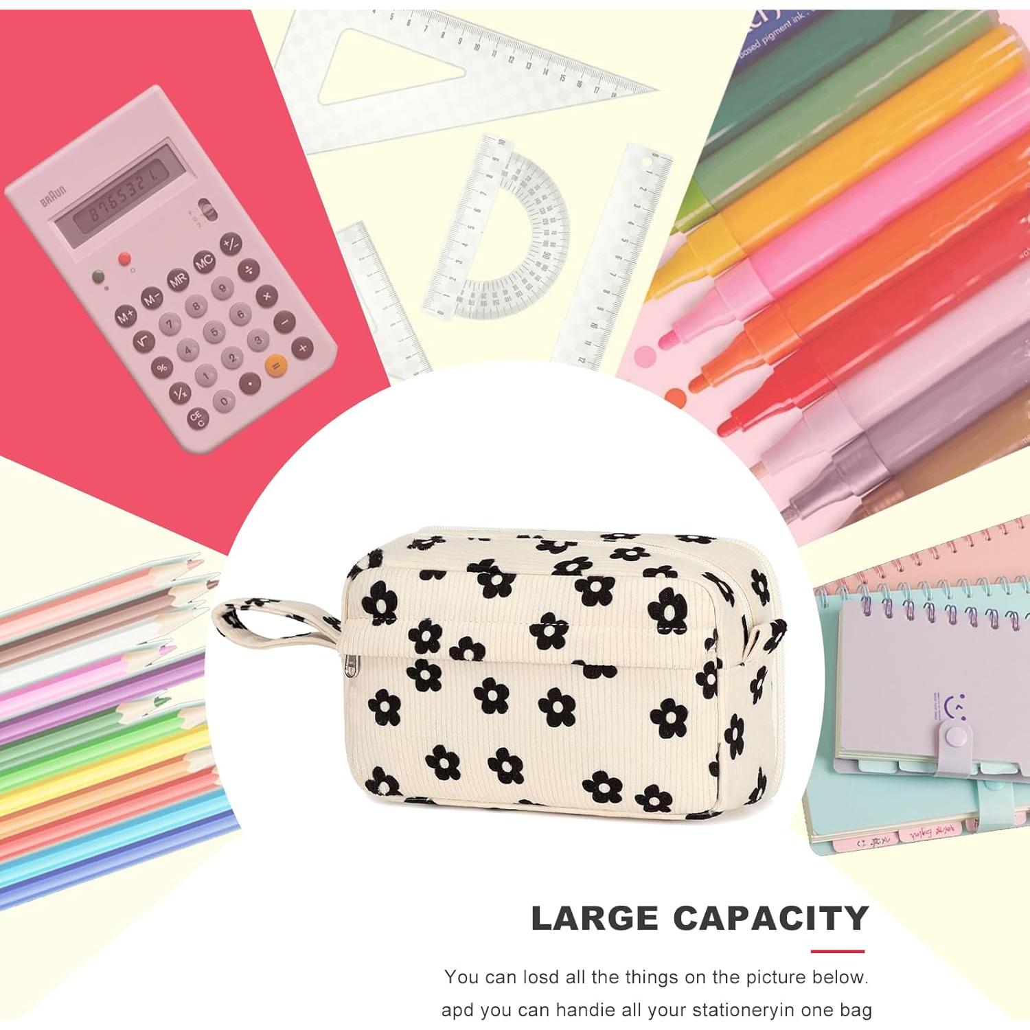 Estuche de Lápices Bluboon Floral Negro 95 Gran Capacidad