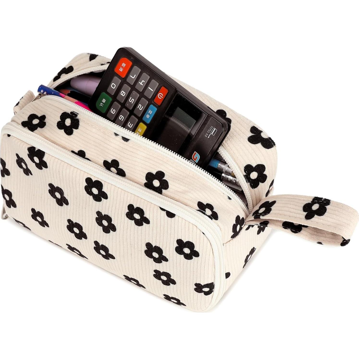 Estuche de Lápices Bluboon Floral Negro 95 Gran Capacidad