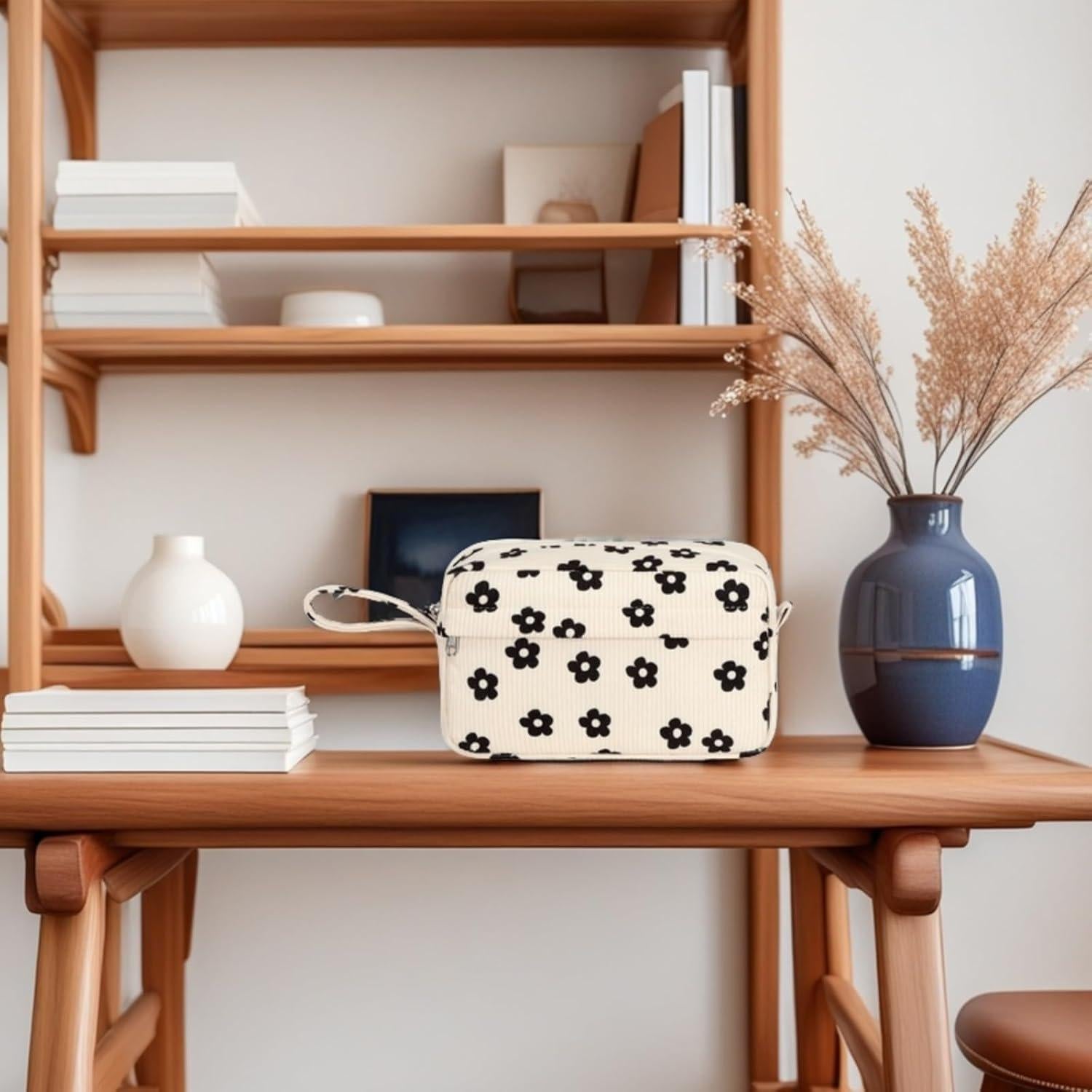 Estuche de Lápices Bluboon Floral Negro 95 Gran Capacidad