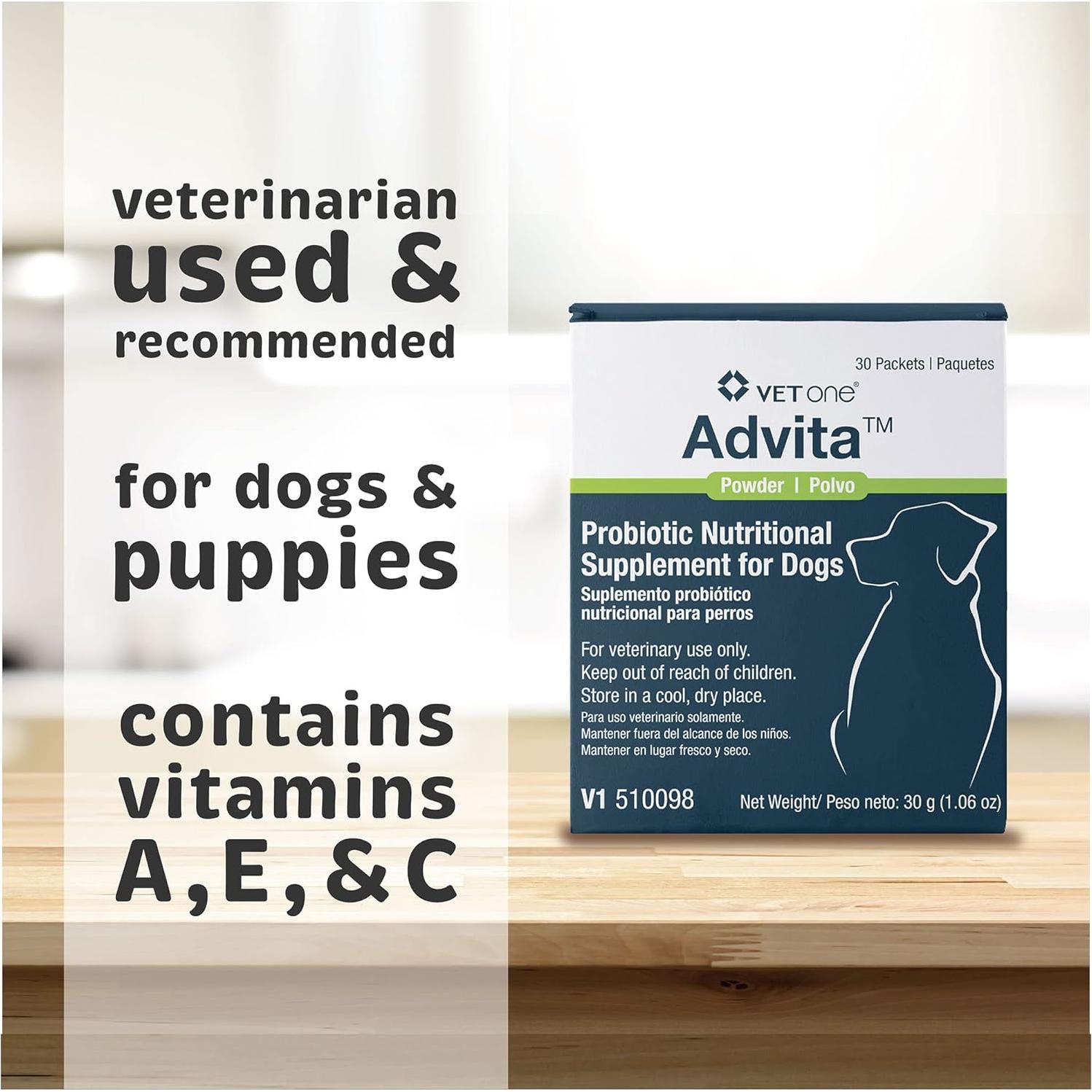 Suplemento Probiotico VetOne Advita para Perros 30 Paquetes