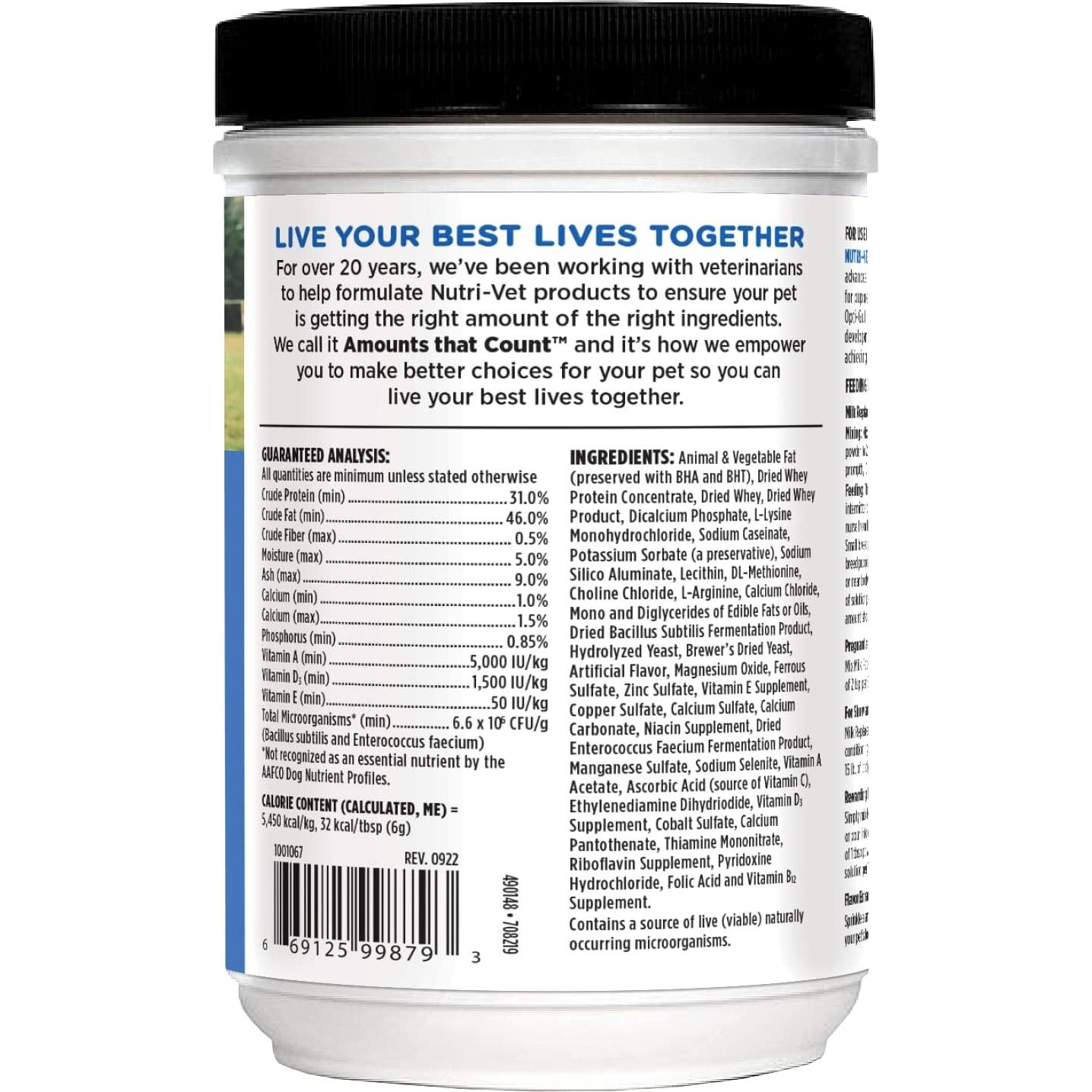 Nutri-Vet Polvo Reemplazo de Leche para Cachorros 340g