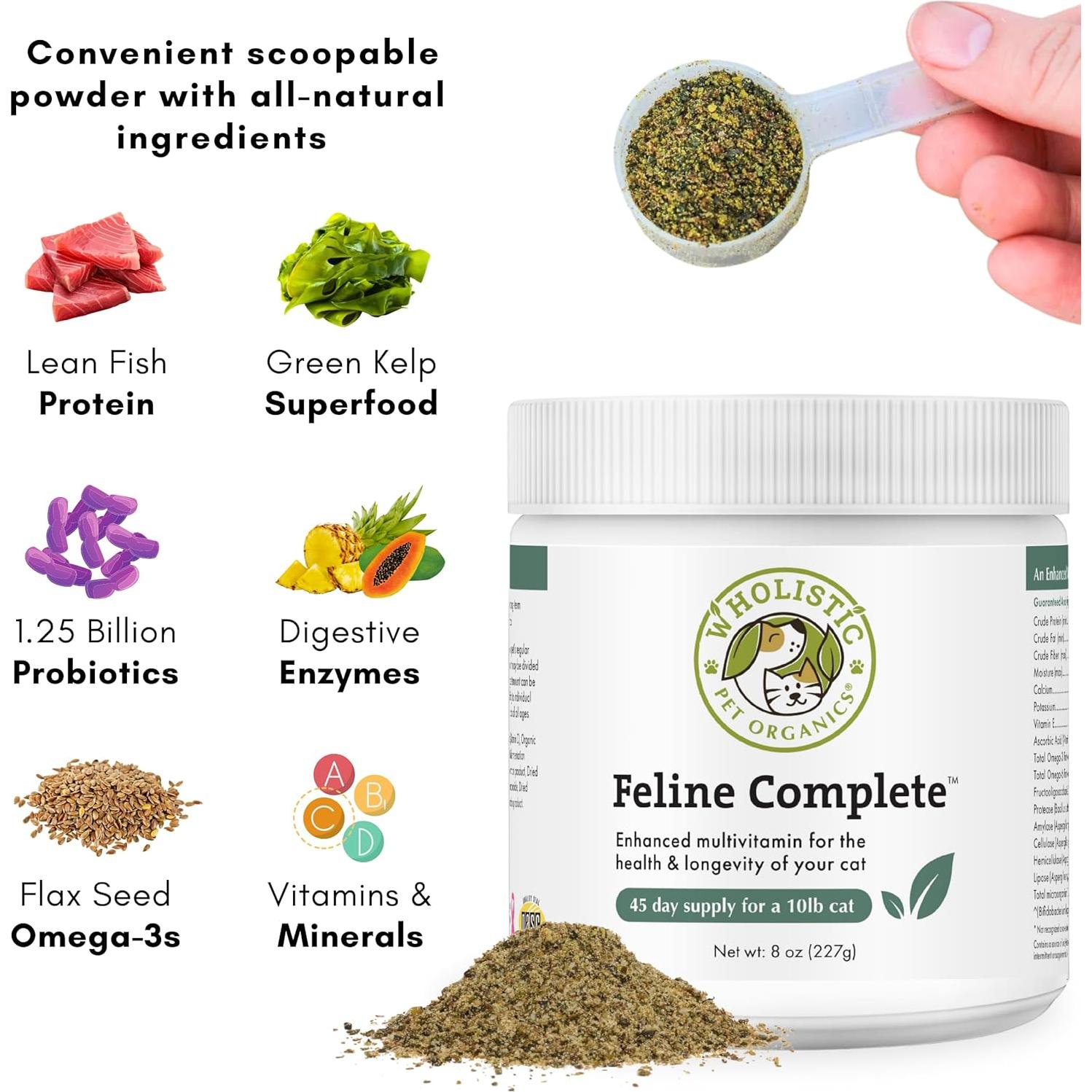 Suplemento Multivitamínico Probiotico para Gatos Wholistic 226g