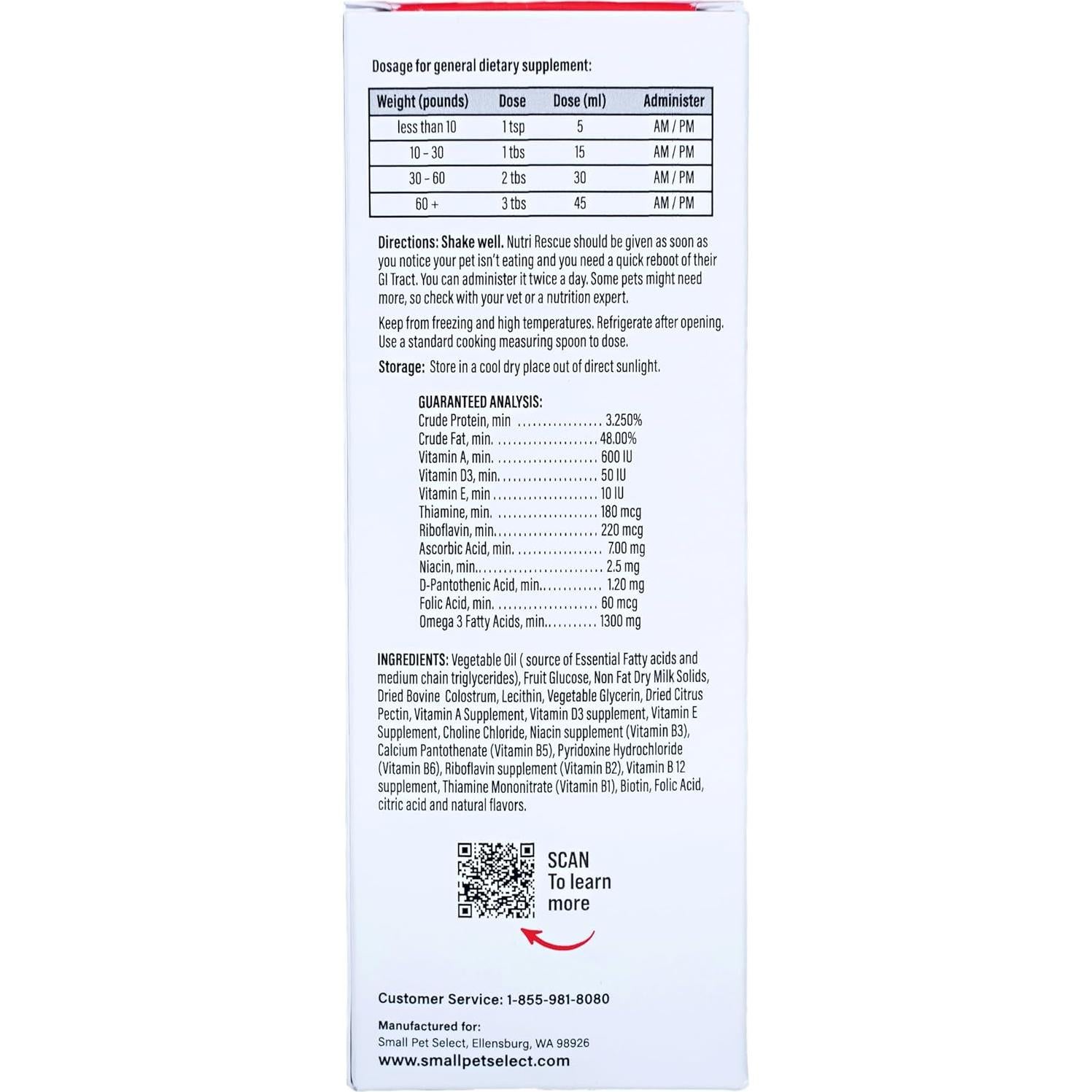 Nutri-Rescate para Mascotas Pequeñas Small Pet Select 240 ml