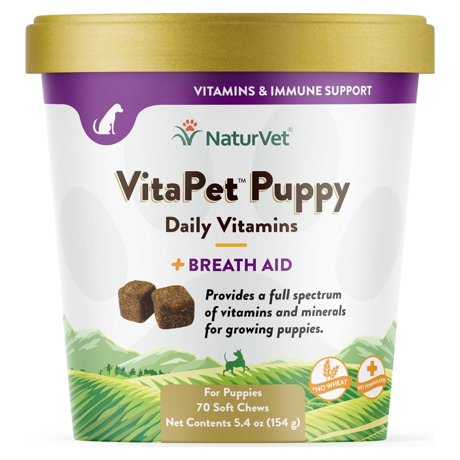NaturVet Vitaminas Diarias para Cachorros 70 Masticables