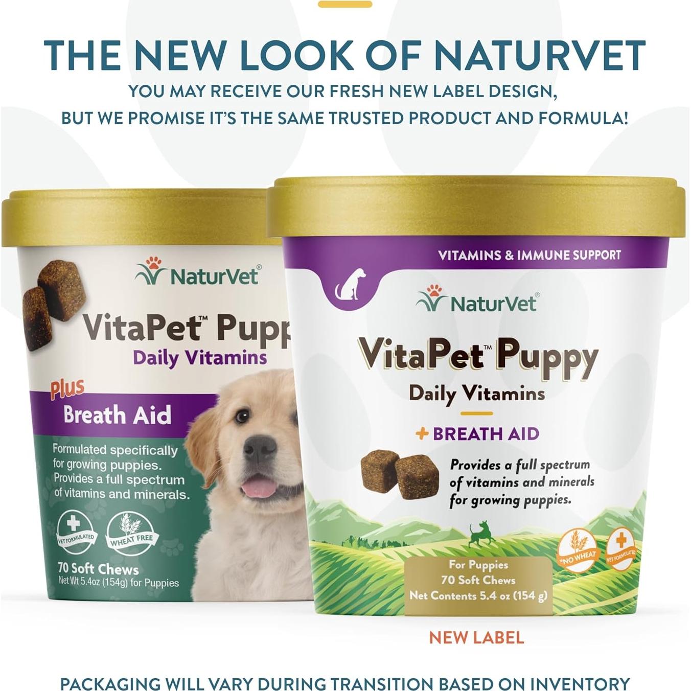 NaturVet Vitaminas Diarias para Cachorros 70 Masticables