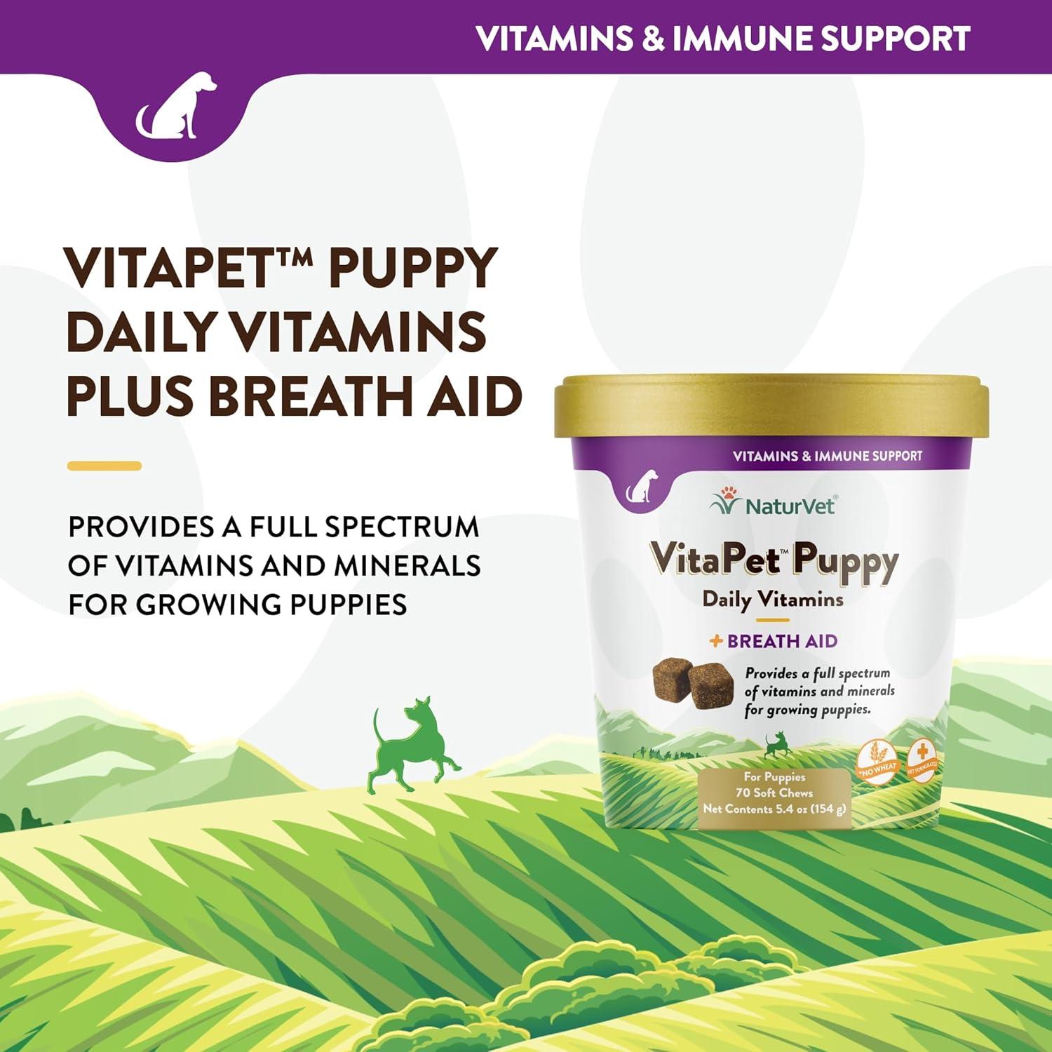 NaturVet Vitaminas Diarias para Cachorros 70 Masticables