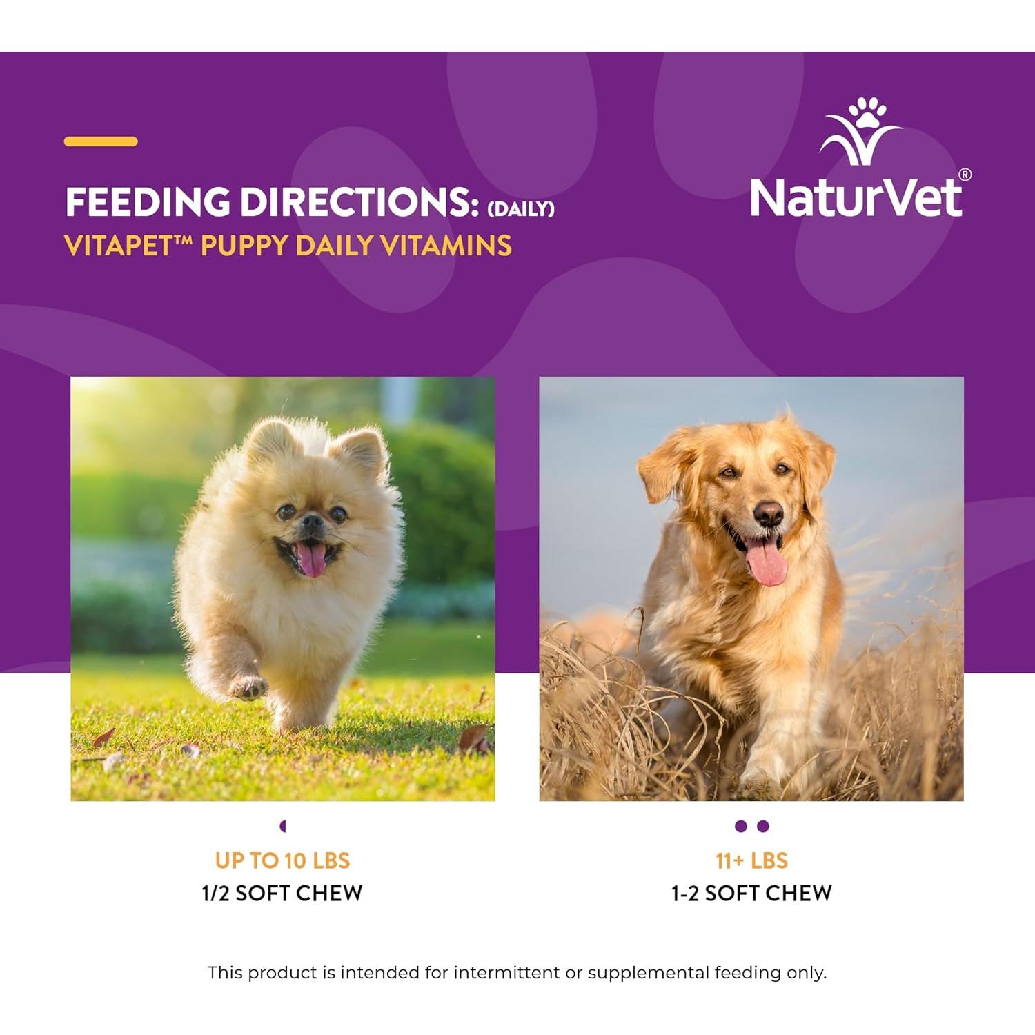 NaturVet Vitaminas Diarias para Cachorros 70 Masticables