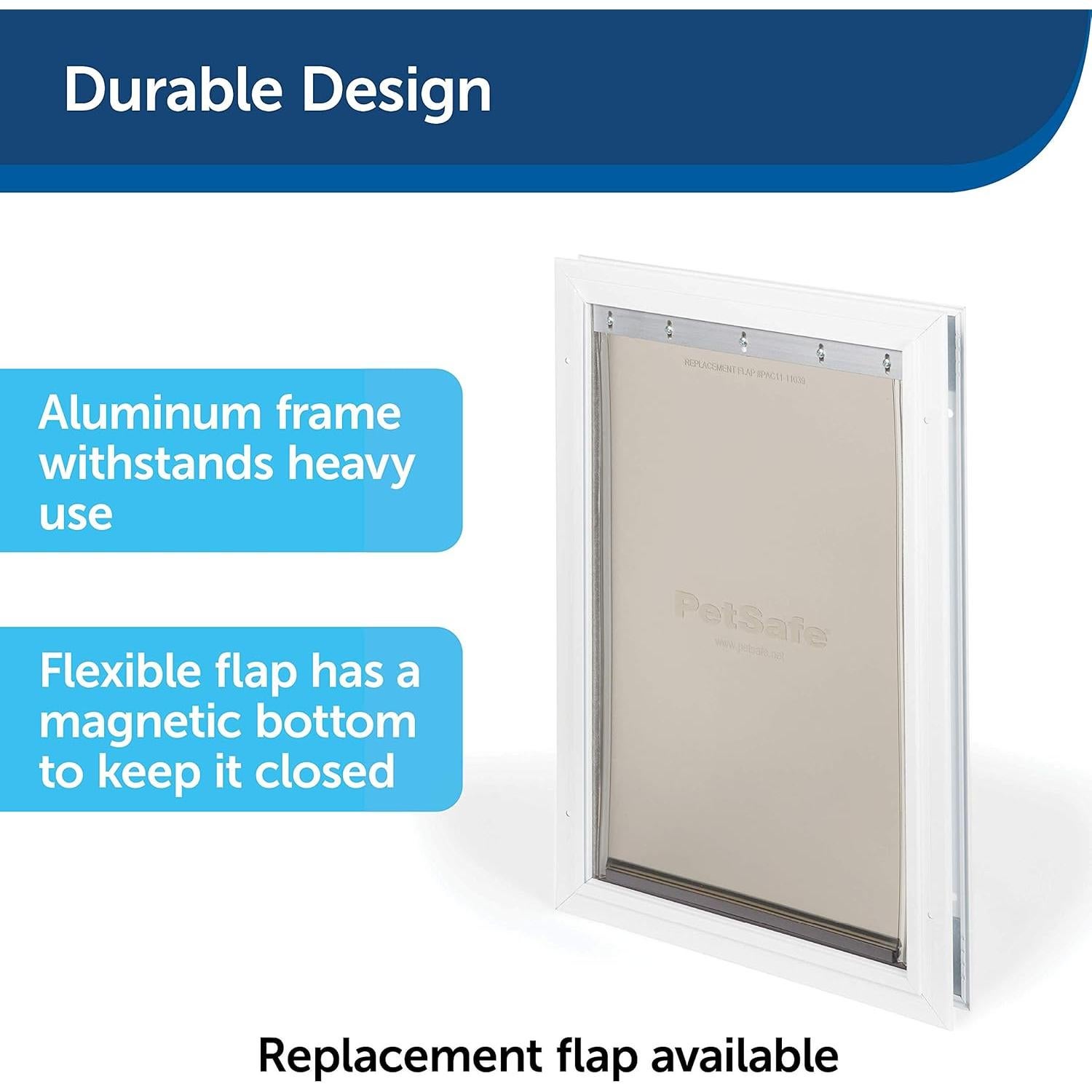 Puerta para Mascotas PetSafe Freedom Aluminio Mediana Blanca