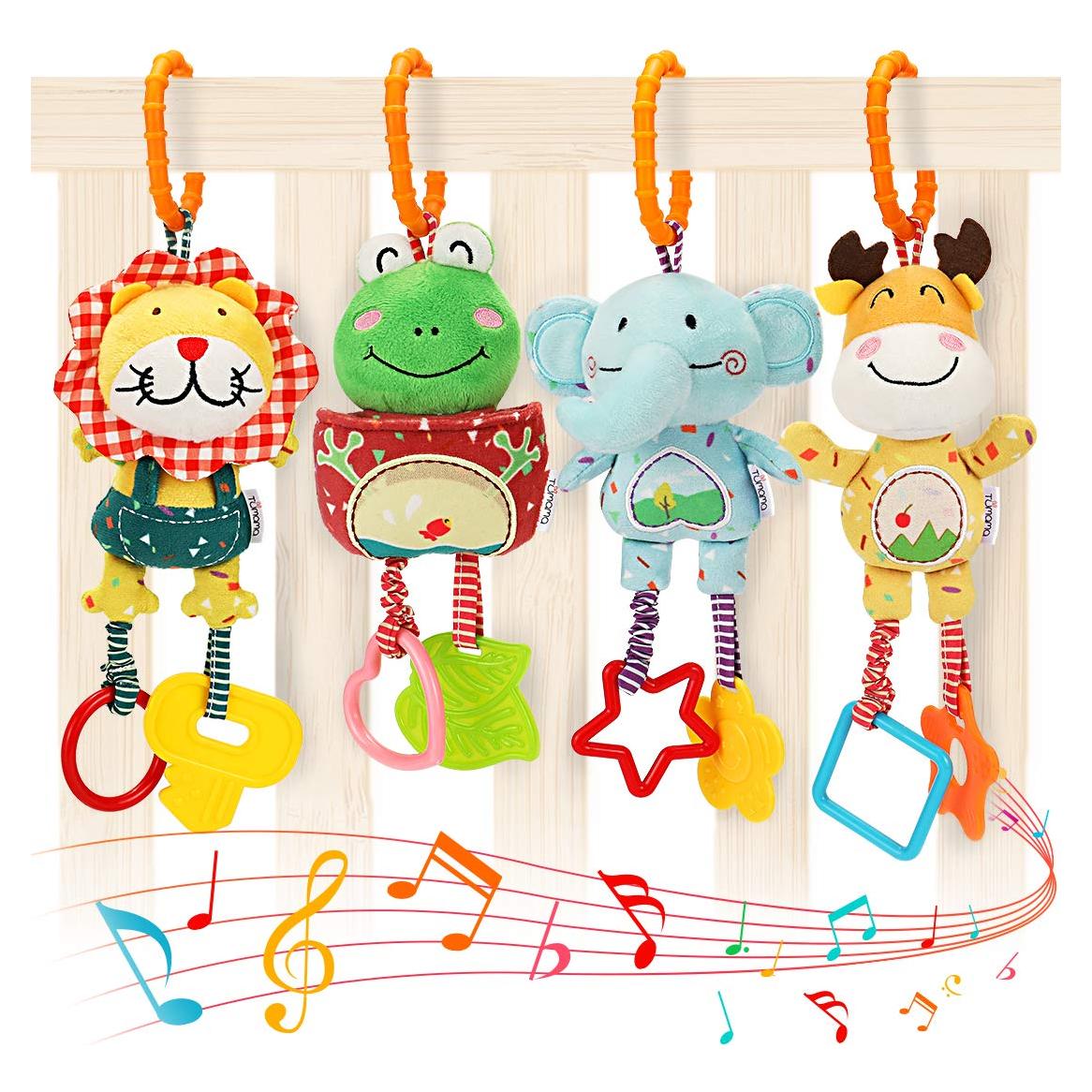 Juguetes para Bebés TUMAMA - Sonajeros de Peluche 4 Unidades