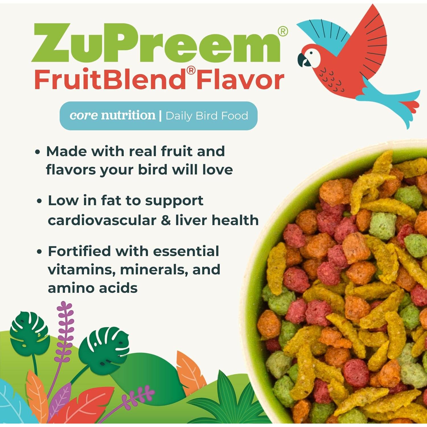 Alimento para Aves ZuPreem FruitBlend 0,91 kg Pellets