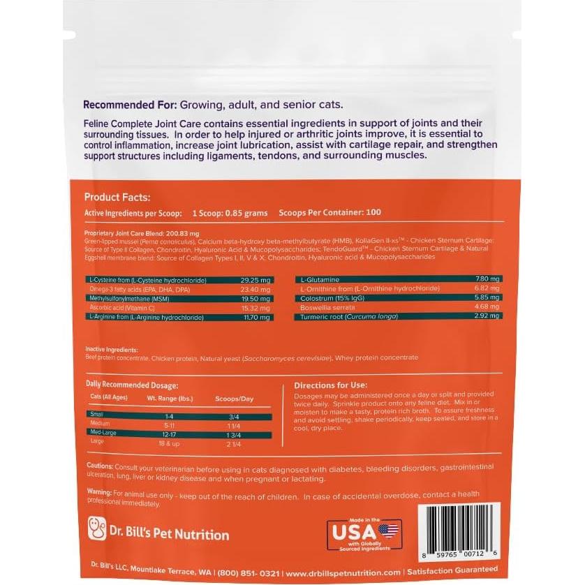 Suplemento Articulaciones Gatos Dr. Bill 85g - Cuidado Completo