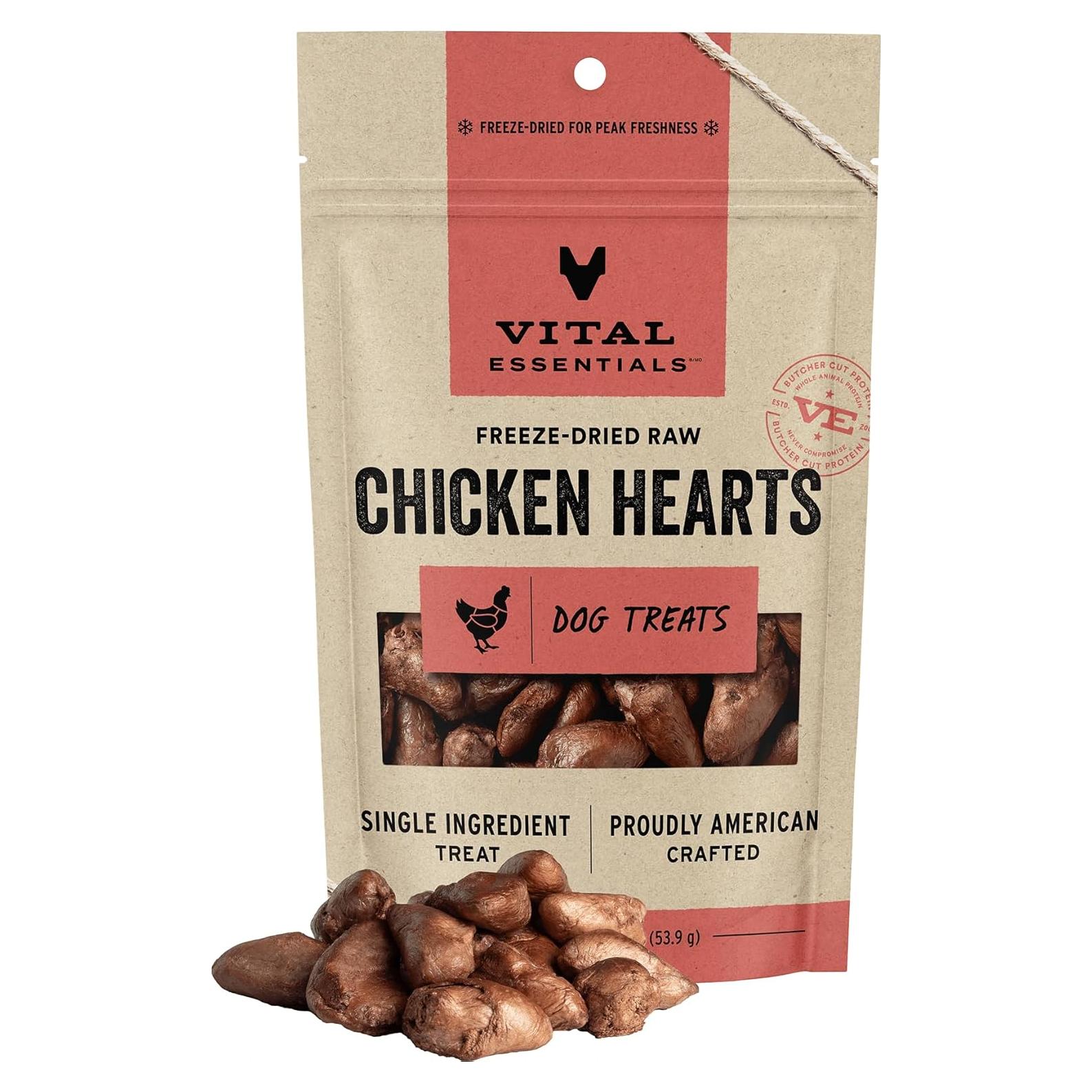 Golosinas para Perros Vital Essentials Corazones de Pollo 54 g