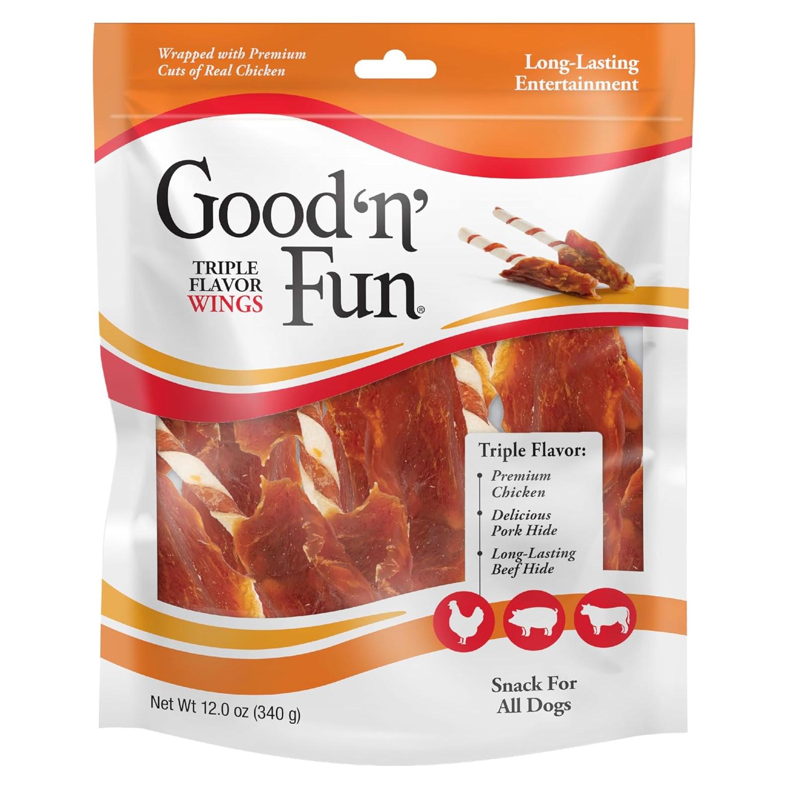 Good 'n' Fun Chews Alas Sabor Triple 340g para Perros