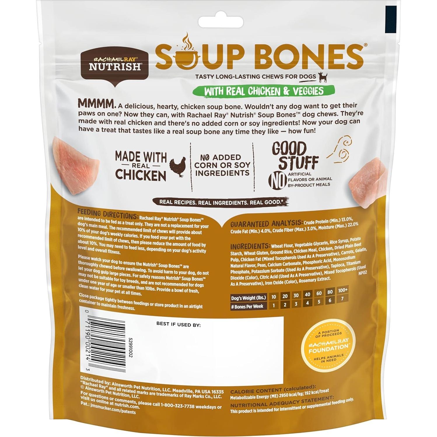 Golosinas para Perros Rachael Ray Nutrish 11 Huesos Pollo