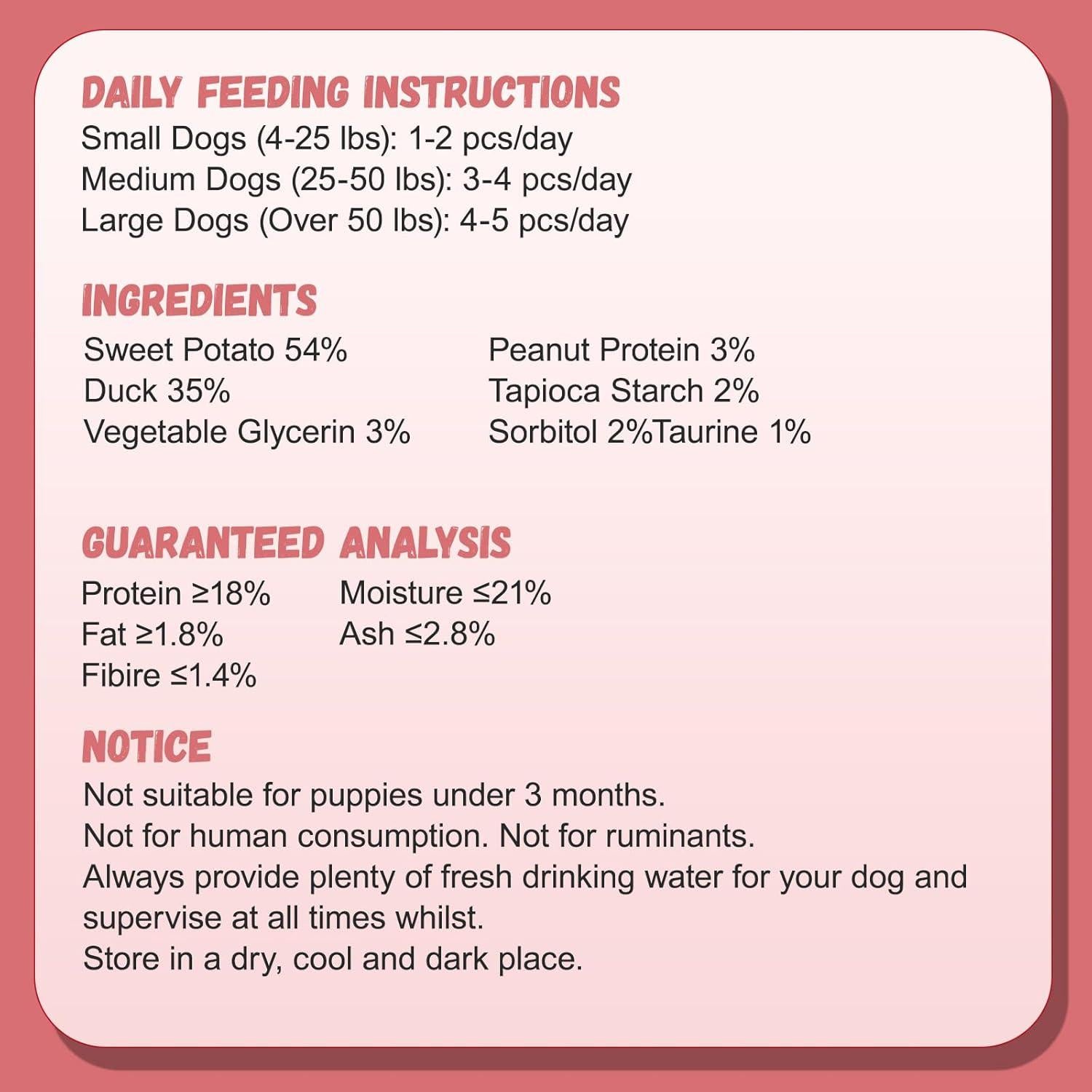 Galletas para Perros Pawmate Doble Batata y Pato 12-15 Unid