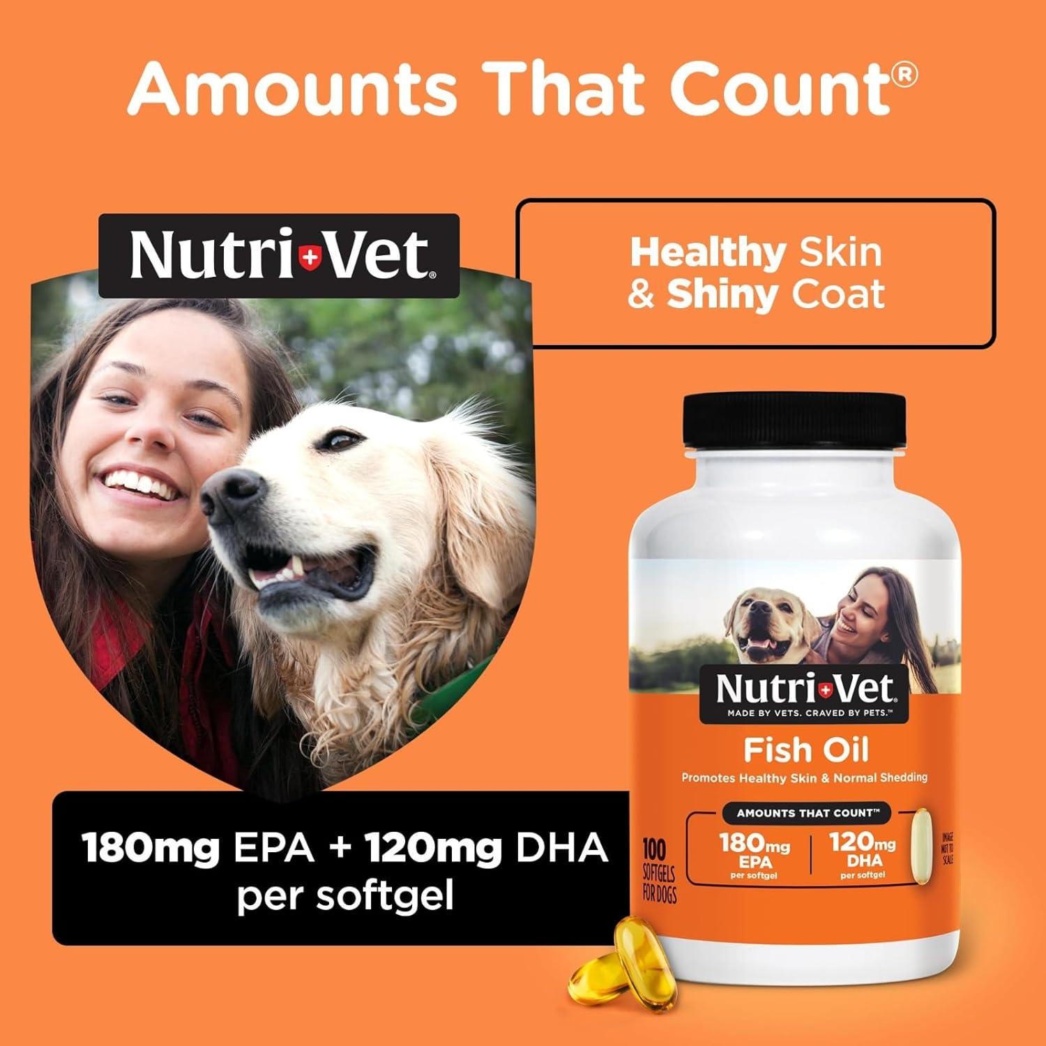 Suplemento Omega 3 Nutri-Vet para Perros 100 Cápsulas