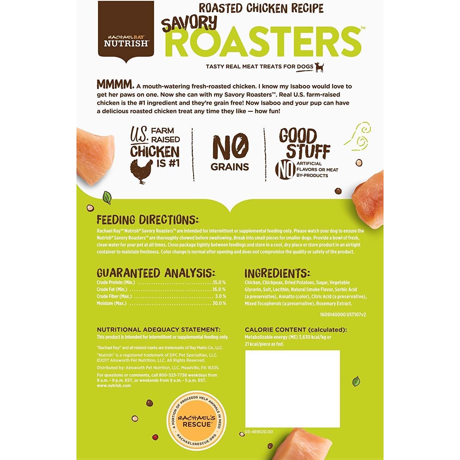 Golosinas para Perros Rachael Ray Nutrish Pollo Asado 340g