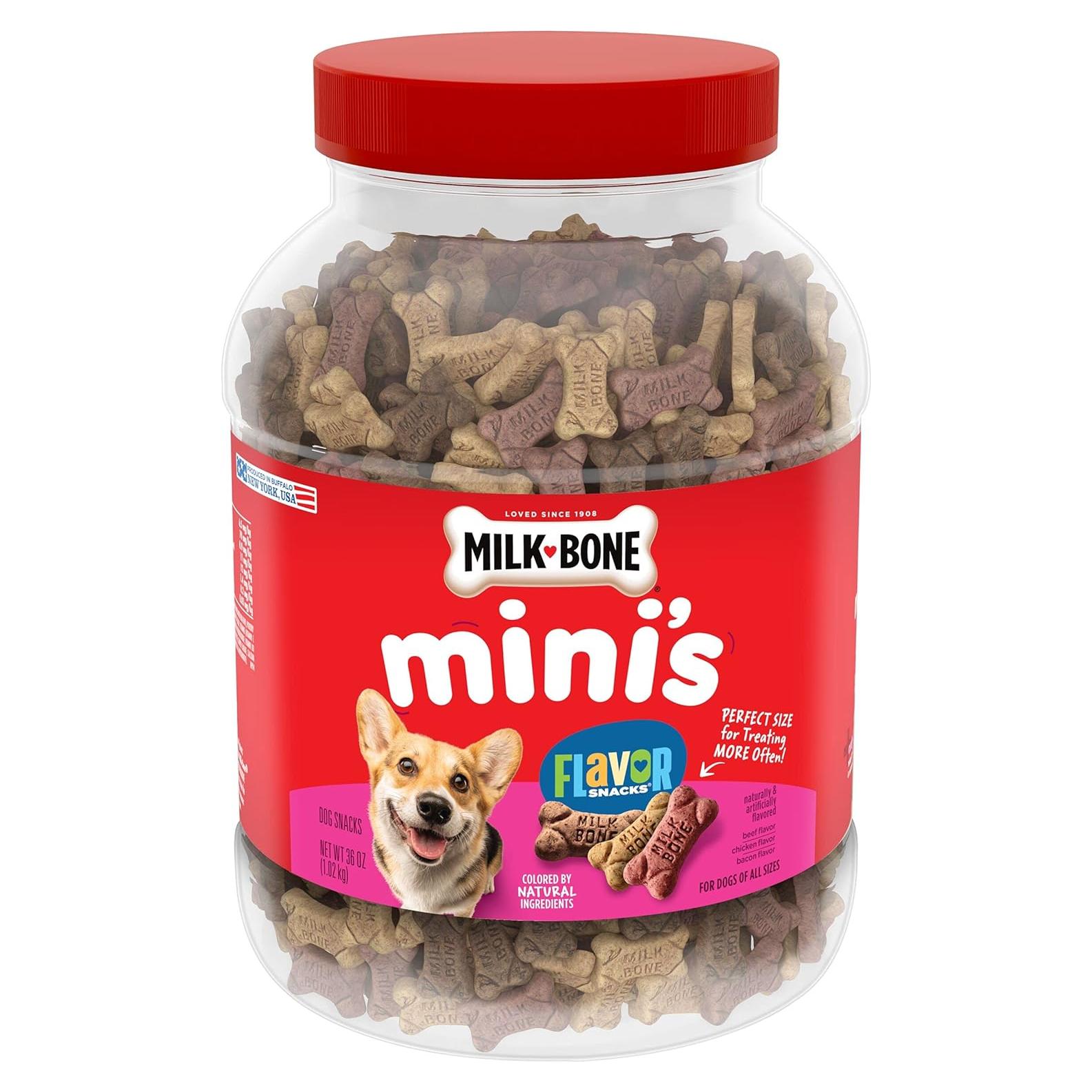Galletas para Perros Milk-Bone Mini's 1,02 kg Sabor Carne, Pollo, Tocino