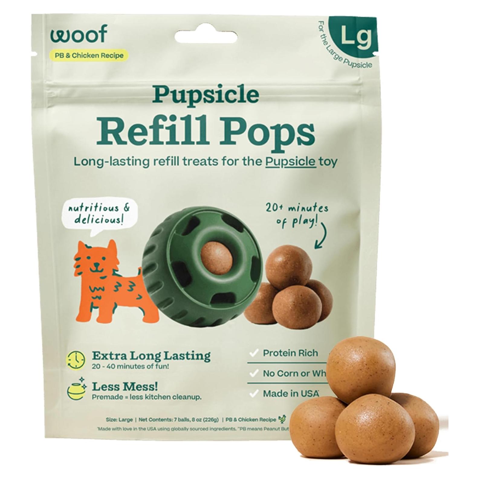 WOOF Pupsicle Recarga Pops Grandes 7 Unidades para Perros