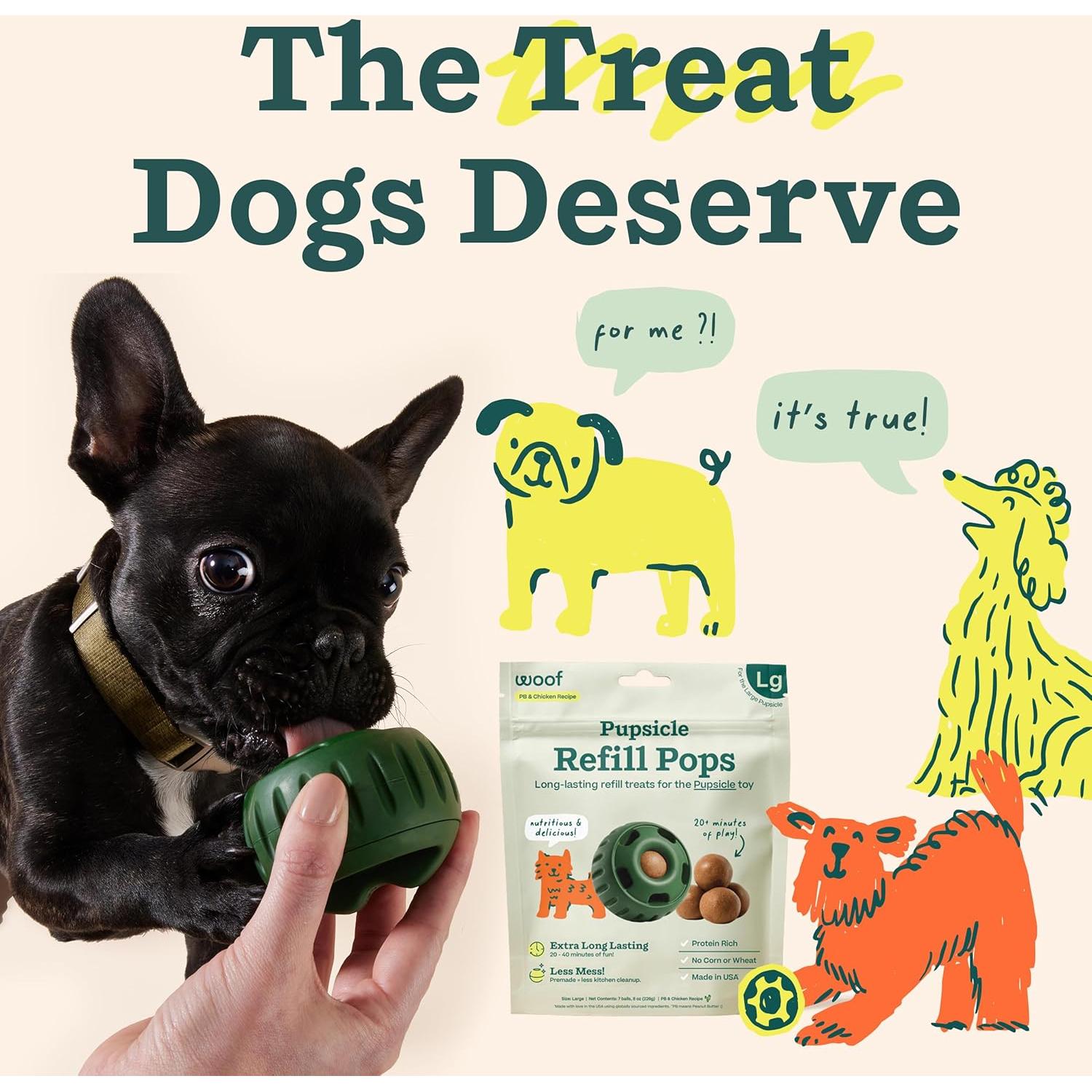 WOOF Pupsicle Recarga Pops Grandes 7 Unidades para Perros